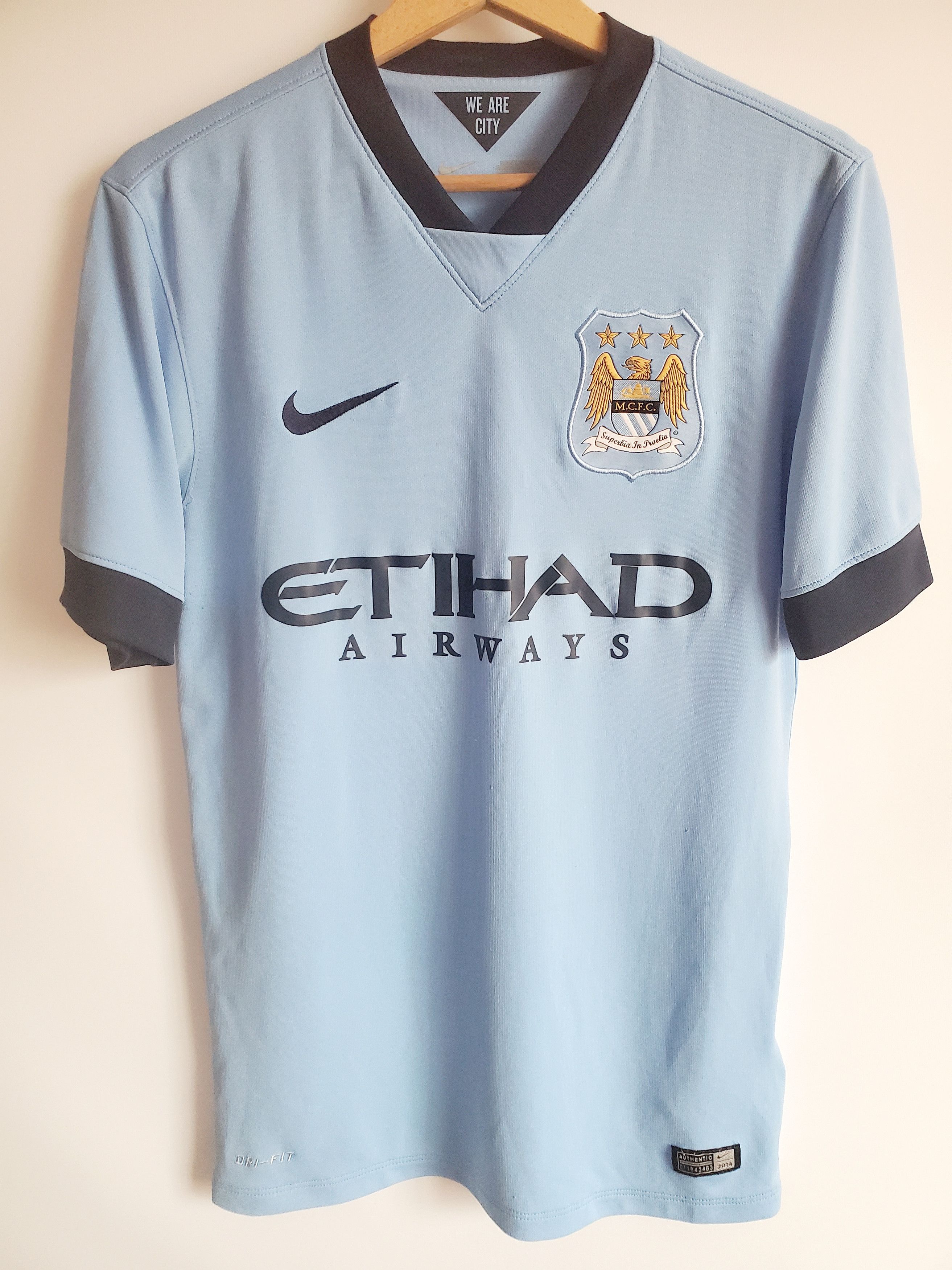 Nike MANCHESTER CITY 2014 2015 HOME FOOTBALL SHIRT SOCCER JERSEY Size US S / EU 44-46 / 1 - 1 Thumbnail
