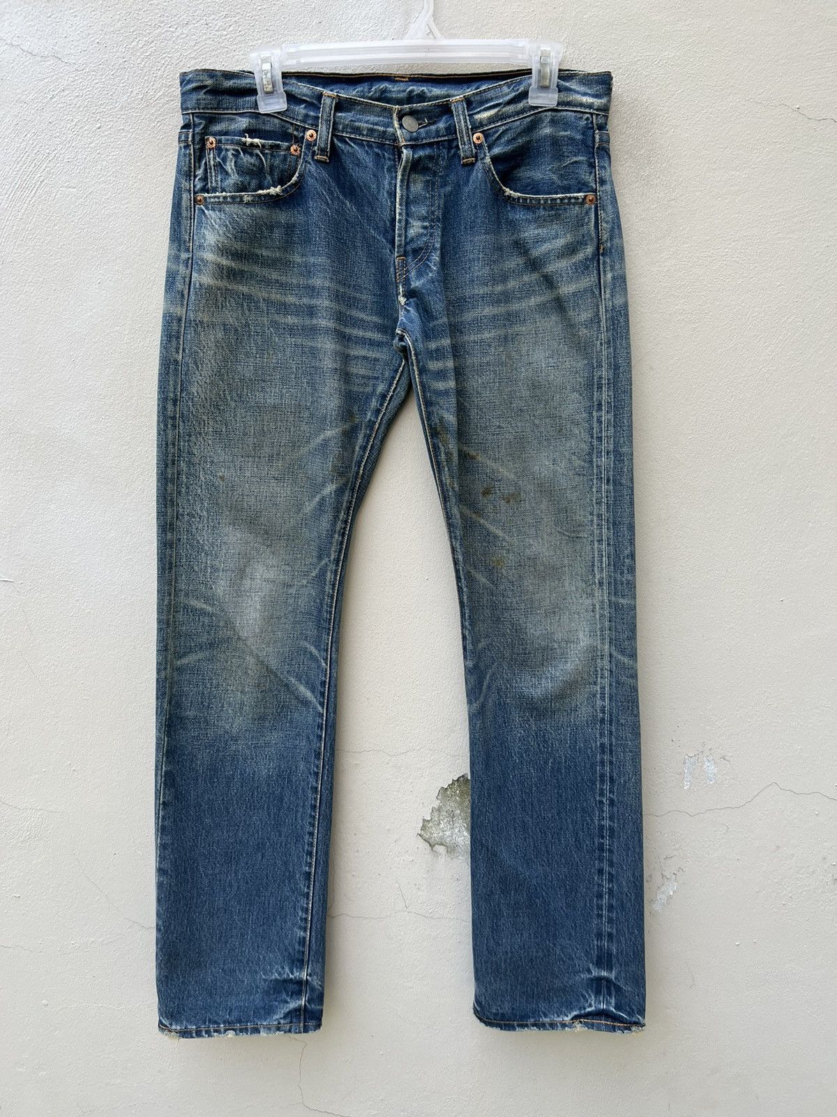 Vintage SHINZONE Japan Dirty Distressed Denim Redline Selvedge Jeans Size US 29 - 3 Thumbnail