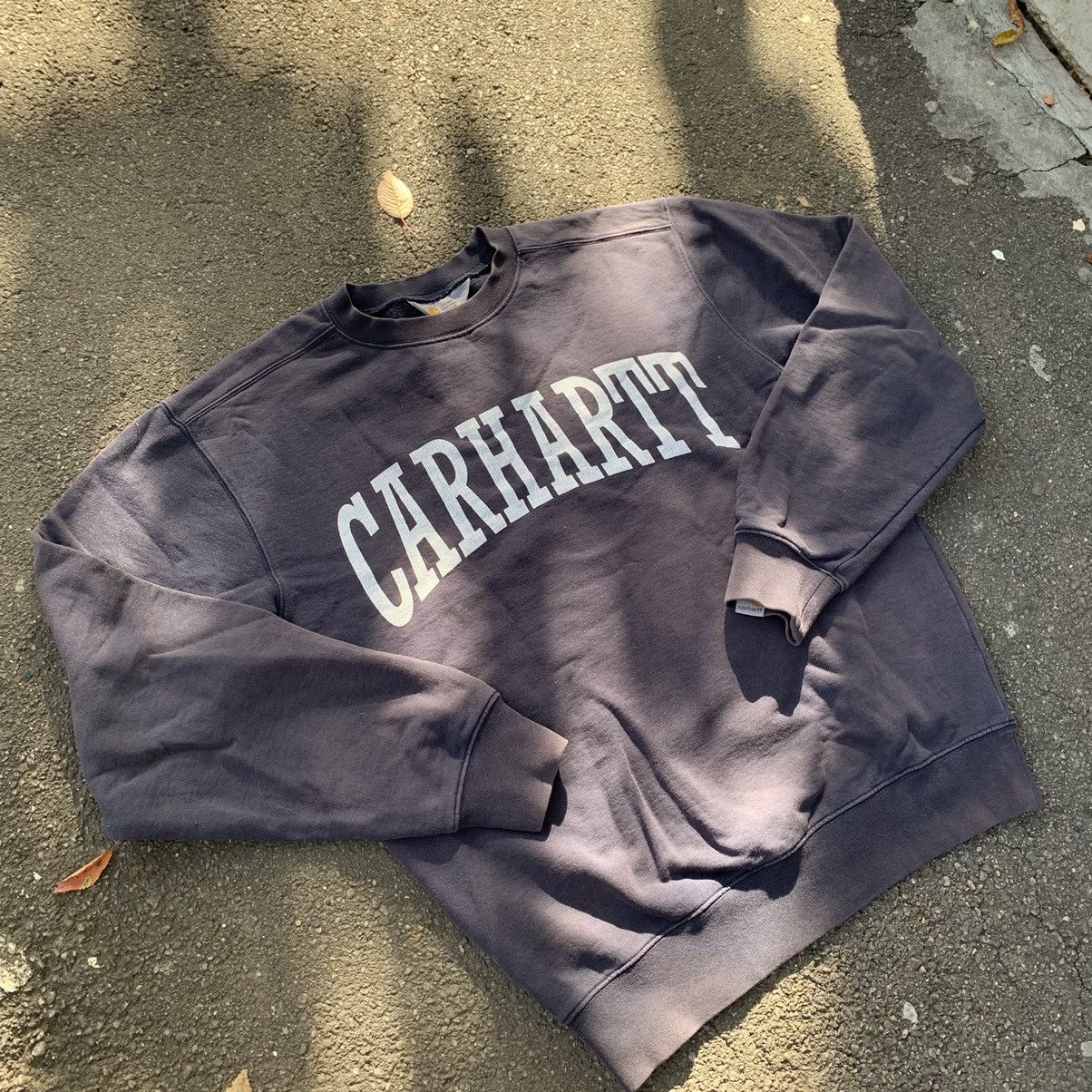 Carhartt × Vintage Vintage Carhartt Sun Faded Big Logo Sweatshirt Size US S / EU 44-46 / 1 - 2 Thumbnail