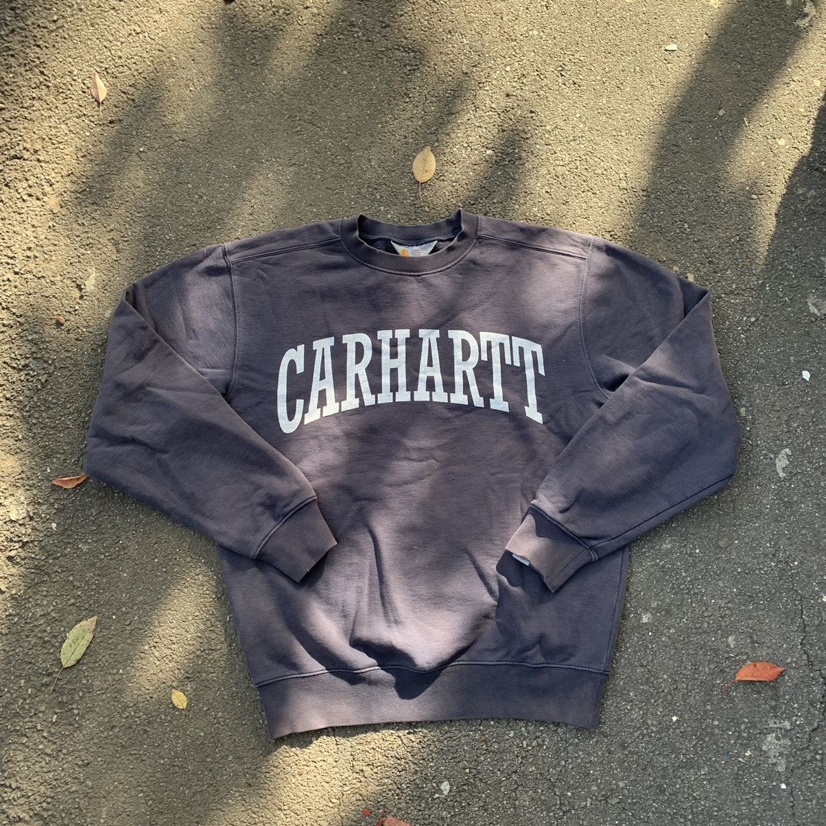 Carhartt × Vintage Vintage Carhartt Sun Faded Big Logo Sweatshirt Size US S / EU 44-46 / 1 - 1 Thumbnail
