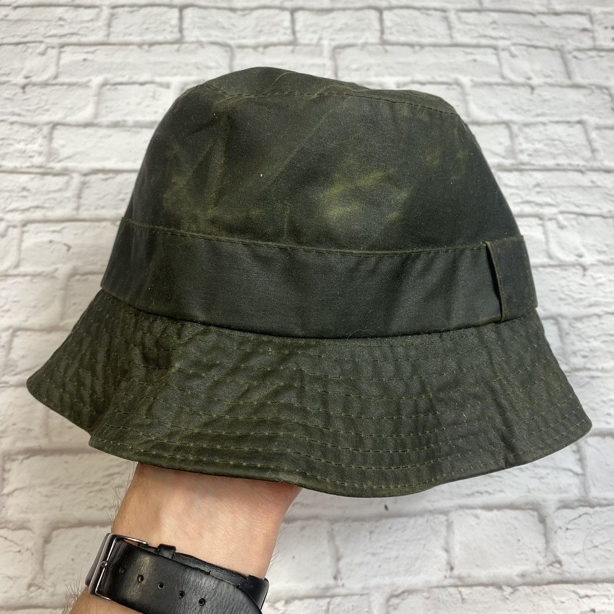 Barbour Black wax cap hat barbour vintage retro style 90’s panama | Grailed