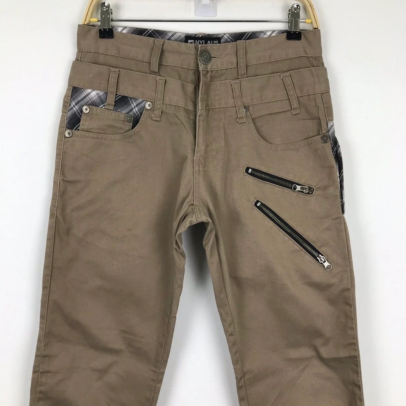 Japanese Brand (SY0117) NYLAUS 7 POCKETS JAPAN DOUBLE WAIST PANTS Size US 31 - 4 Thumbnail