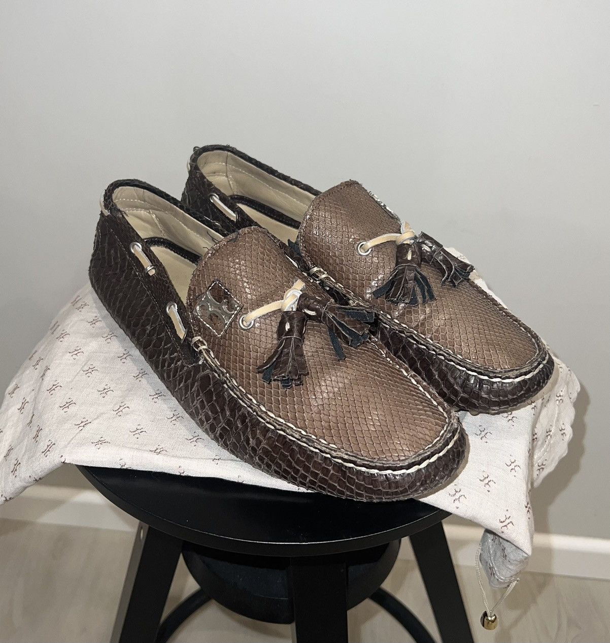 Sandales Billionaire Italian Couture - Peau Et Autruche - Taille 44 - Noir - Neuf Avec Emballage