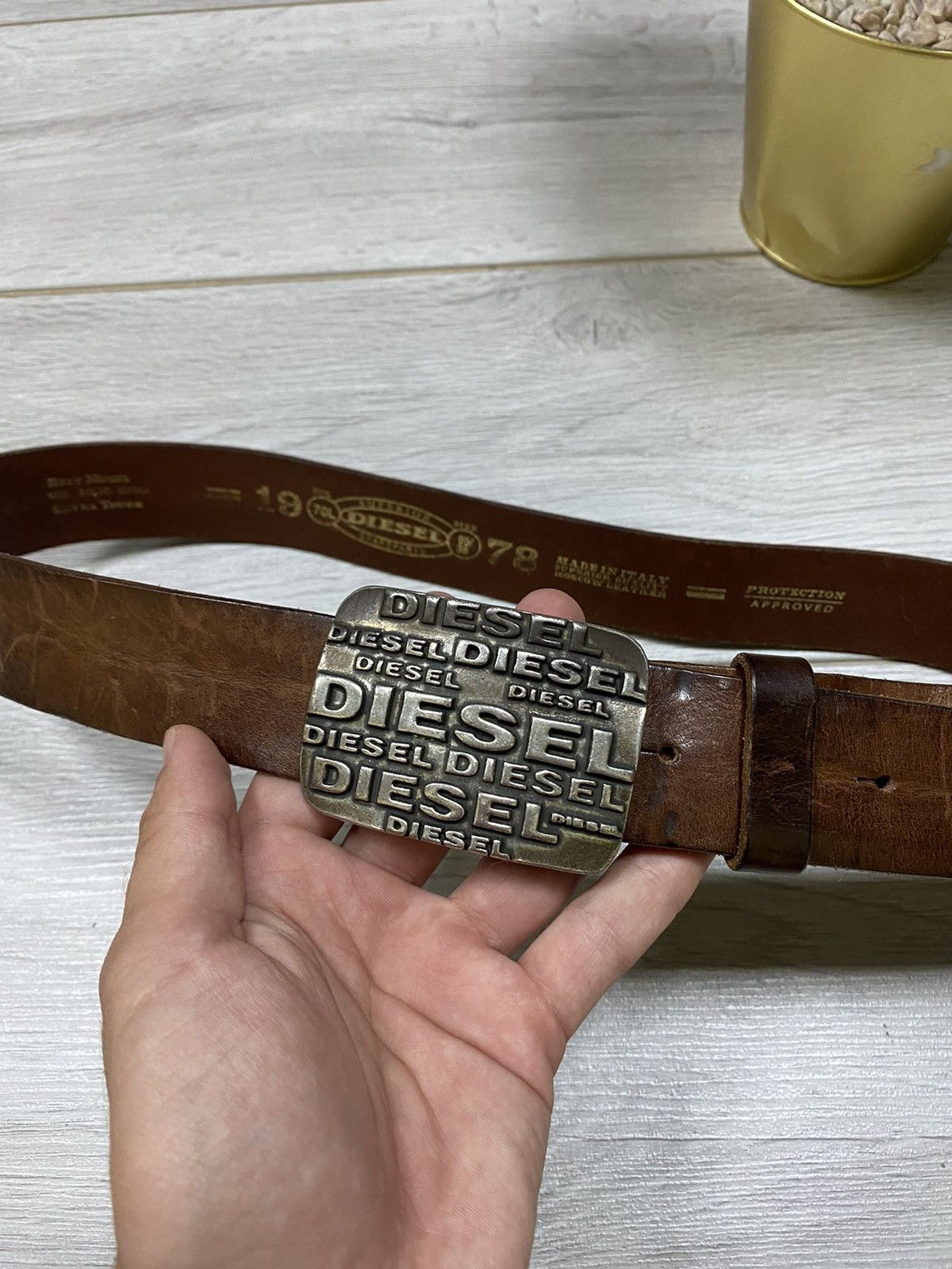 Diesel Men Old Model Leather Belt Studs 90S Grunge Y2K Punk