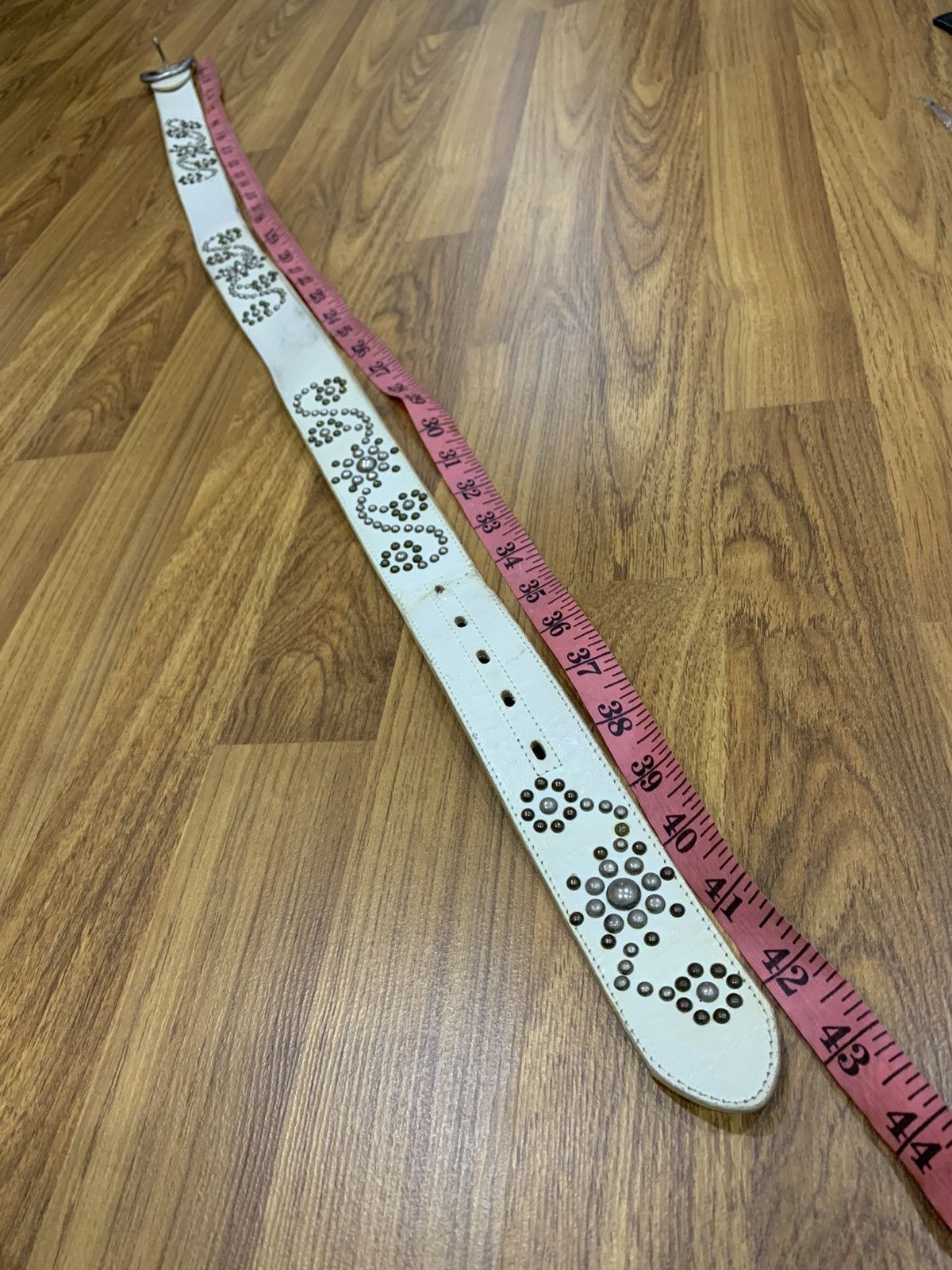 Japanese Brand METAL STUDDED LEATHER BELT Size 36 - 6 Thumbnail