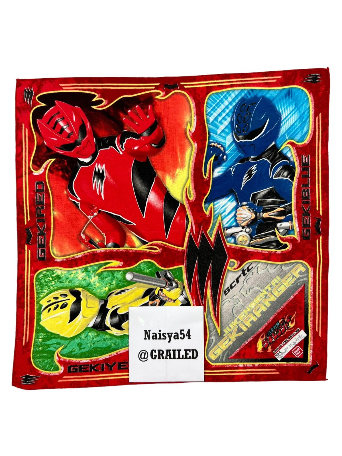 Japanese Brand Juken Sentai Gekiranger Handkerchief Neckerchief Bandana Size ONE SIZE - 5 Thumbnail