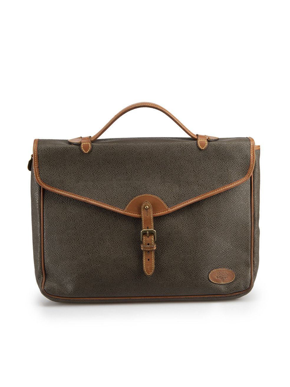 Mulberry Brown Scotchgrain Breton Leather TopHandle Briefcase Grailed