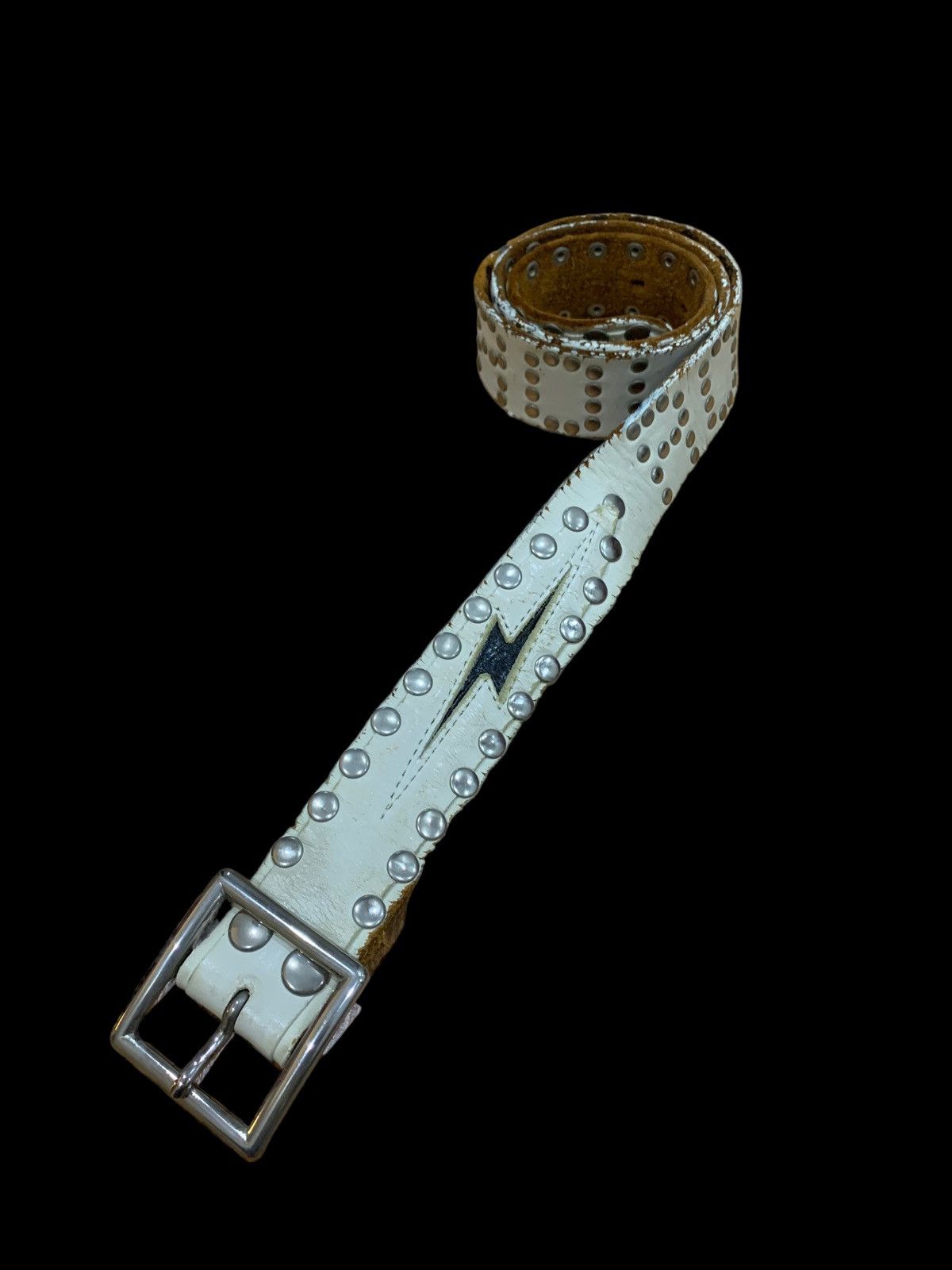Japanese Brand ROCK N ROLL METAL STUDDED LEATHER BELT Size 32 - 1 Thumbnail