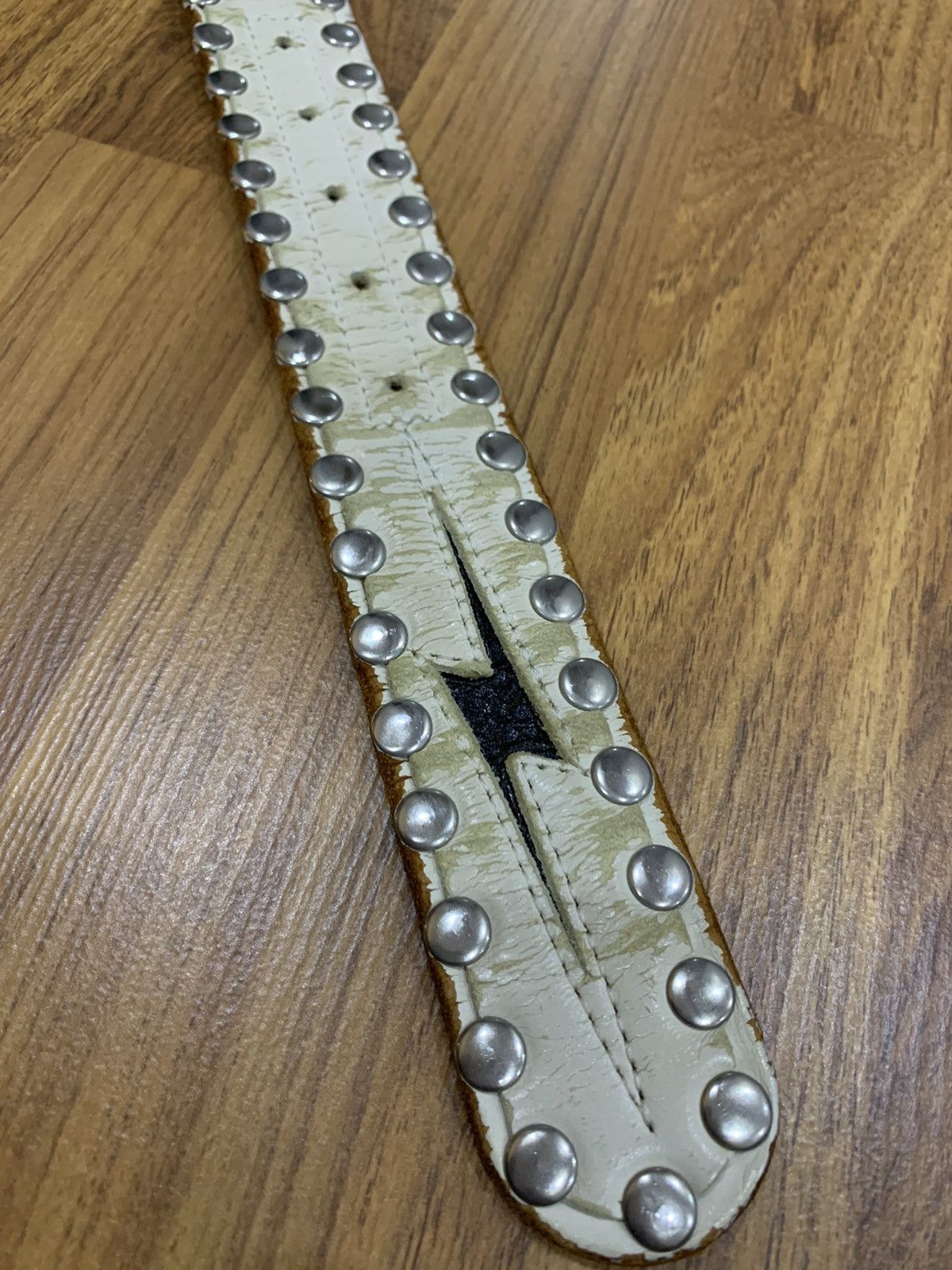 Japanese Brand ROCK N ROLL METAL STUDDED LEATHER BELT Size 32 - 6 Thumbnail