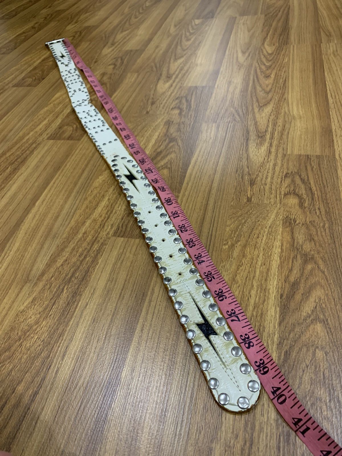 Japanese Brand ROCK N ROLL METAL STUDDED LEATHER BELT Size 32 - 3 Thumbnail