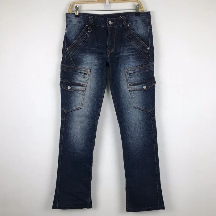 Japanese Brand (SY0159) JAPAN NICOLE 10 POCKET BOOTCUT FLARED JEANS Size US 32 / EU 48 - 1 Thumbnail