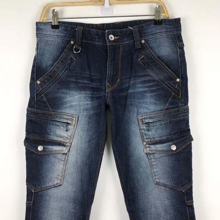 Japanese Brand (SY0159) JAPAN NICOLE 10 POCKET BOOTCUT FLARED JEANS Size US 32 / EU 48 - 2 Thumbnail