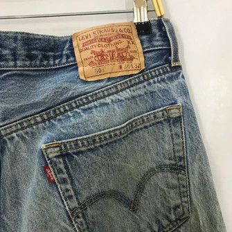 Levi's Vintage Clothing 💣OFFER Vtg LEVI’S 501 Custom Street Art Blue Denim Jeans Size US 34 / EU 50 - 7 Thumbnail