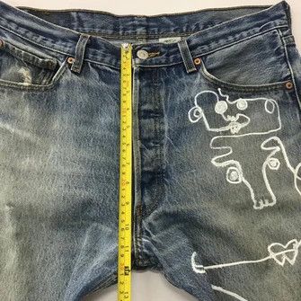 Levi's Vintage Clothing 💣OFFER Vtg LEVI’S 501 Custom Street Art Blue Denim Jeans Size US 34 / EU 50 - 10 Thumbnail