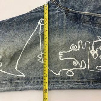 Levi's Vintage Clothing 💣OFFER Vtg LEVI’S 501 Custom Street Art Blue Denim Jeans Size US 34 / EU 50 - 11 Thumbnail