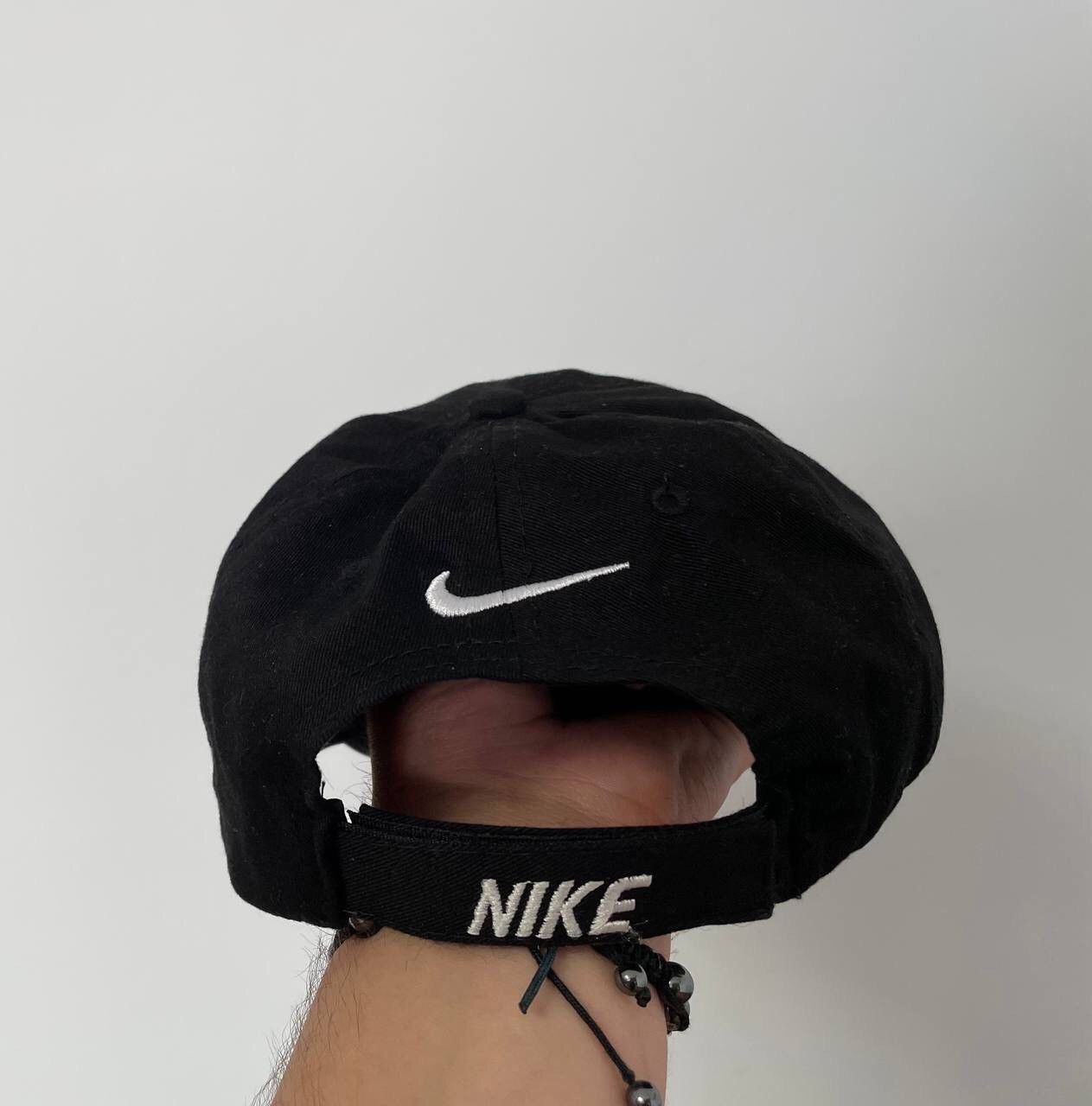 Nike × Vintage Vintage Nike Black Cap Hat Metal Swoosh Logo Y2K Rare Item Size ONE SIZE - 3 Thumbnail