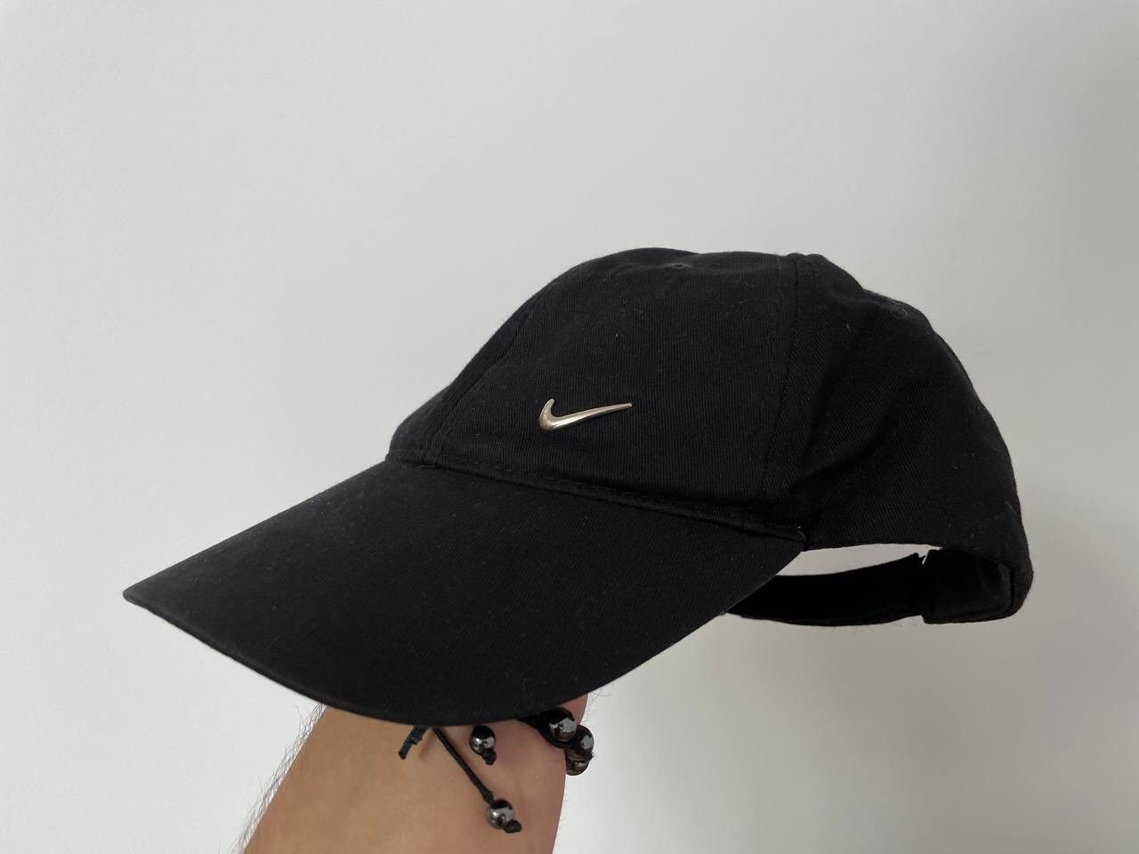 Nike × Vintage Vintage Nike Black Cap Hat Metal Swoosh Logo Y2K Rare Item Size ONE SIZE - 5 Thumbnail