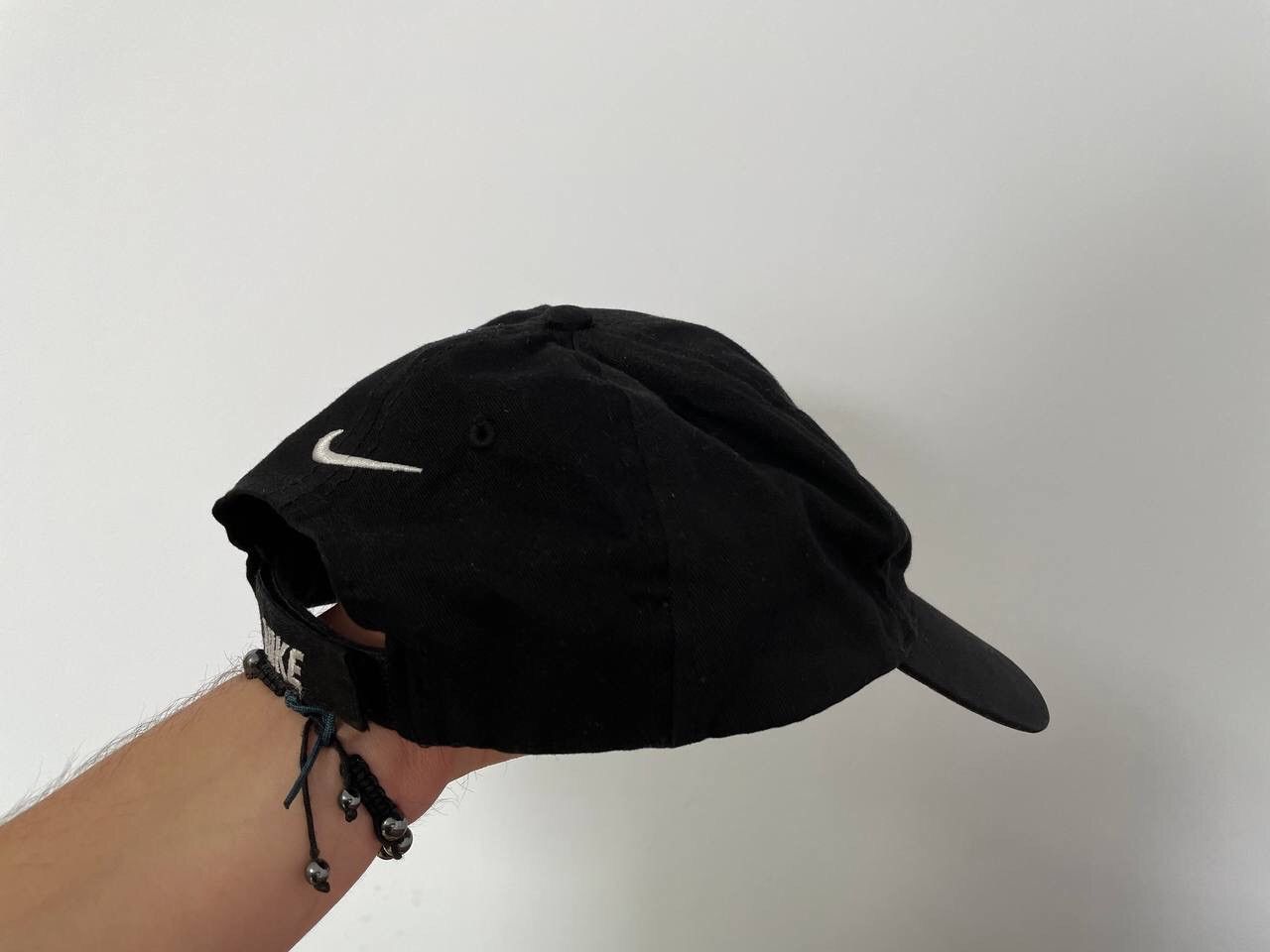 Nike × Vintage Vintage Nike Black Cap Hat Metal Swoosh Logo Y2K Rare Item Size ONE SIZE - 6 Thumbnail