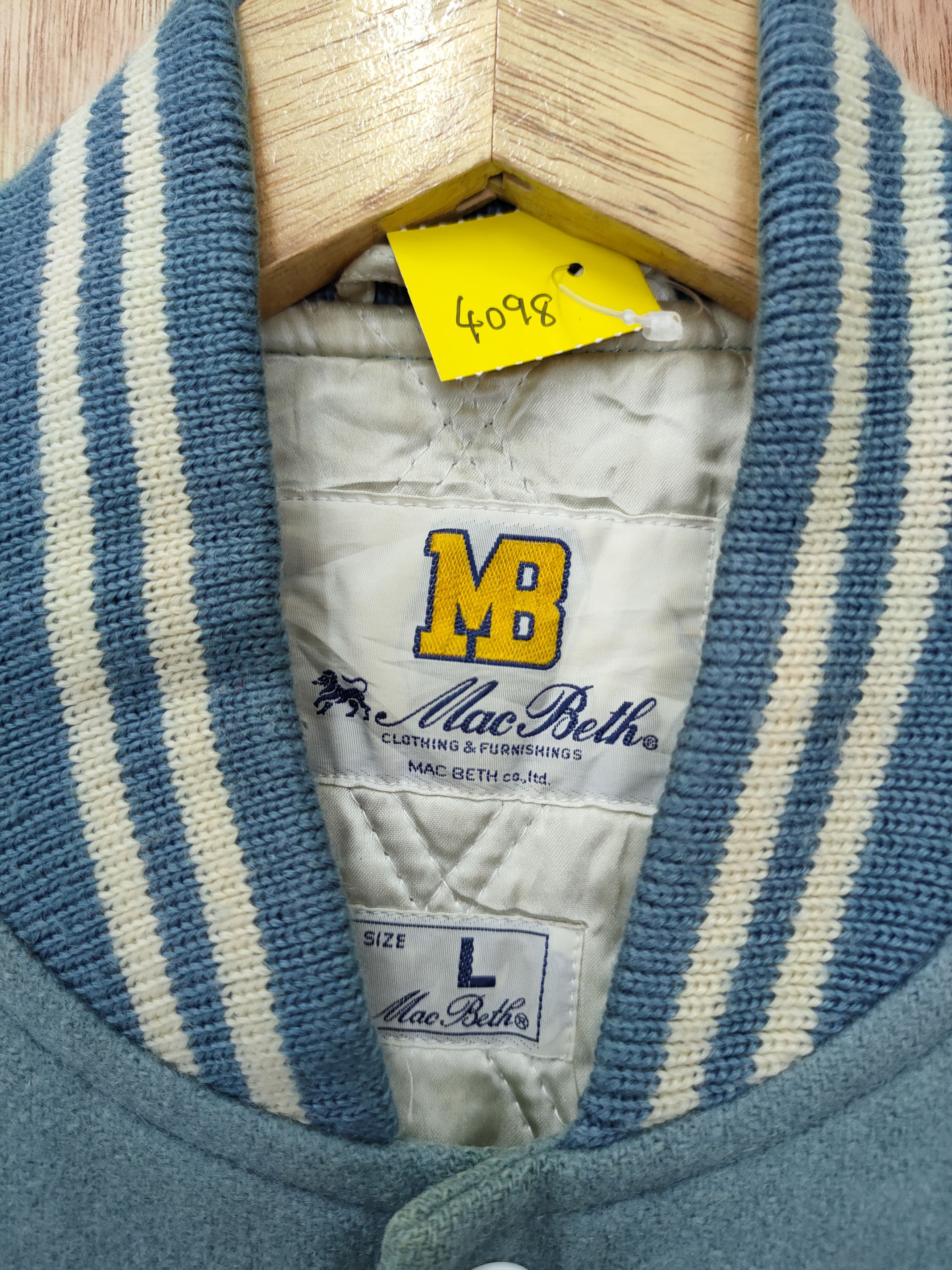Macbeth MacBeth light blue wool varsity vintage jacket #4098 DLAL Size US L / EU 52-54 / 3 - 5 Thumbnail