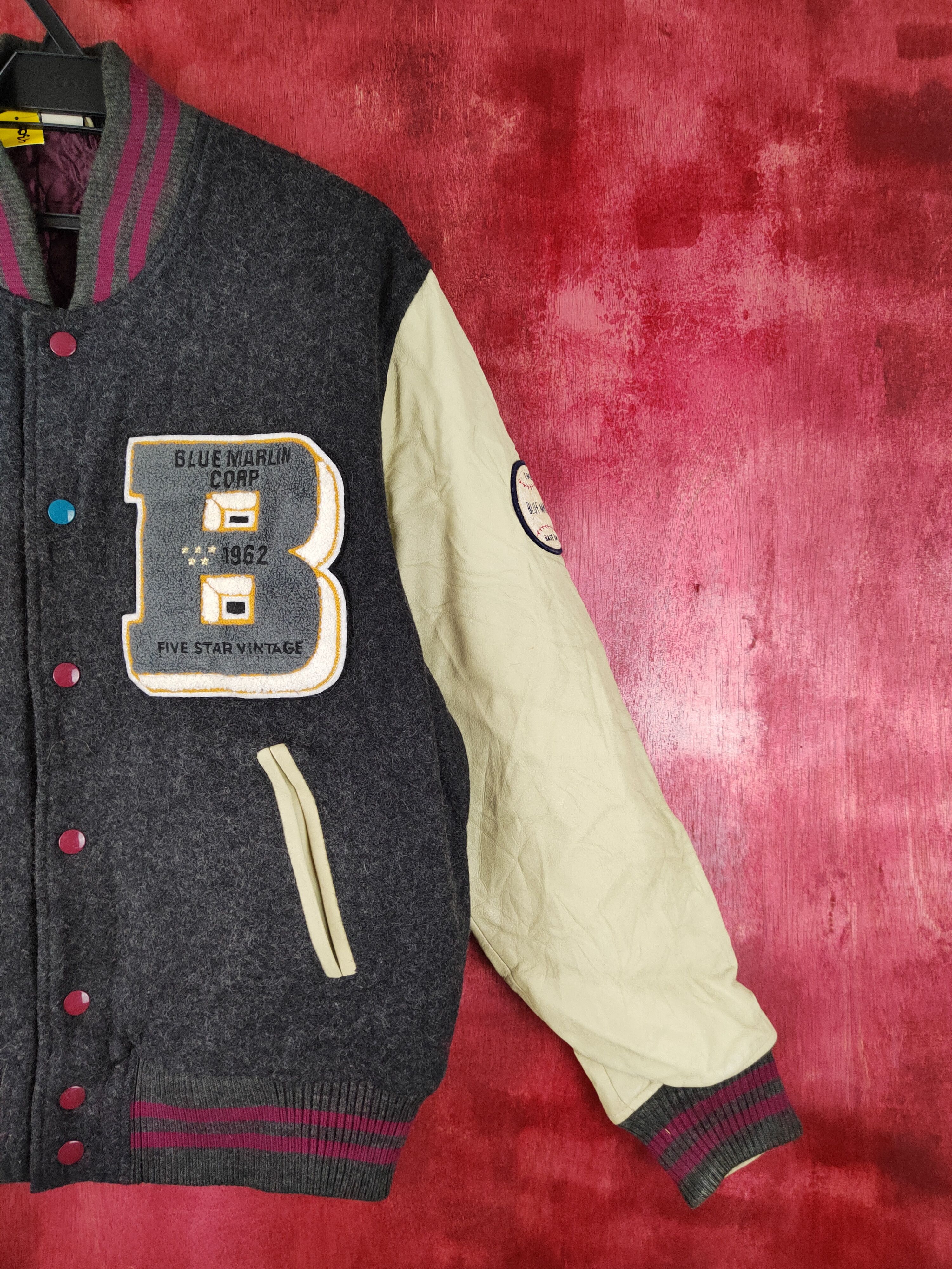 Blue Marlin DL Blue Marlin Gray varsity jacket #4301 Size US M / EU 48-50 / 2 - 8 Thumbnail