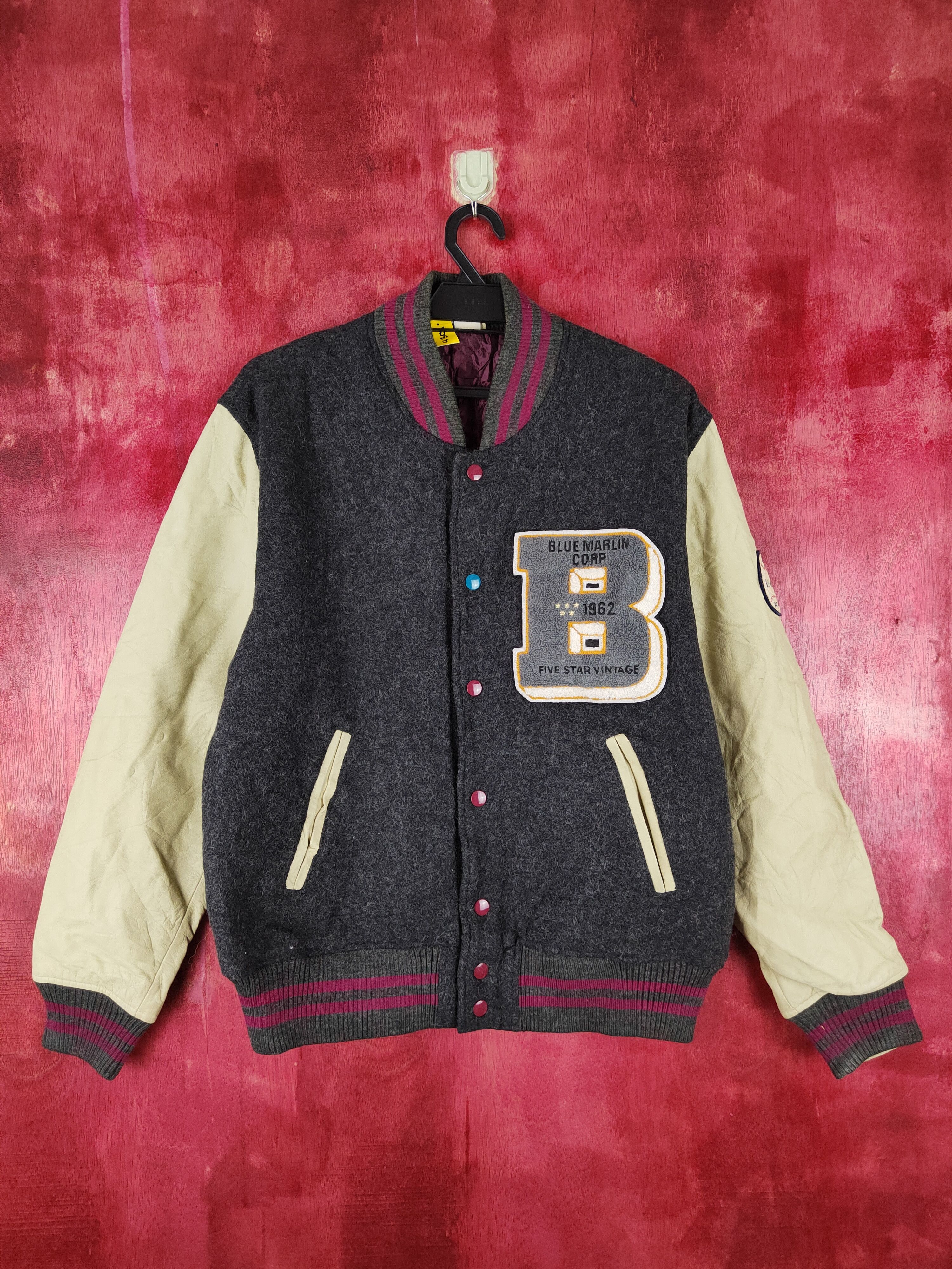 Blue Marlin DL Blue Marlin Gray varsity jacket #4301 Size US M / EU 48-50 / 2 - 1 Thumbnail