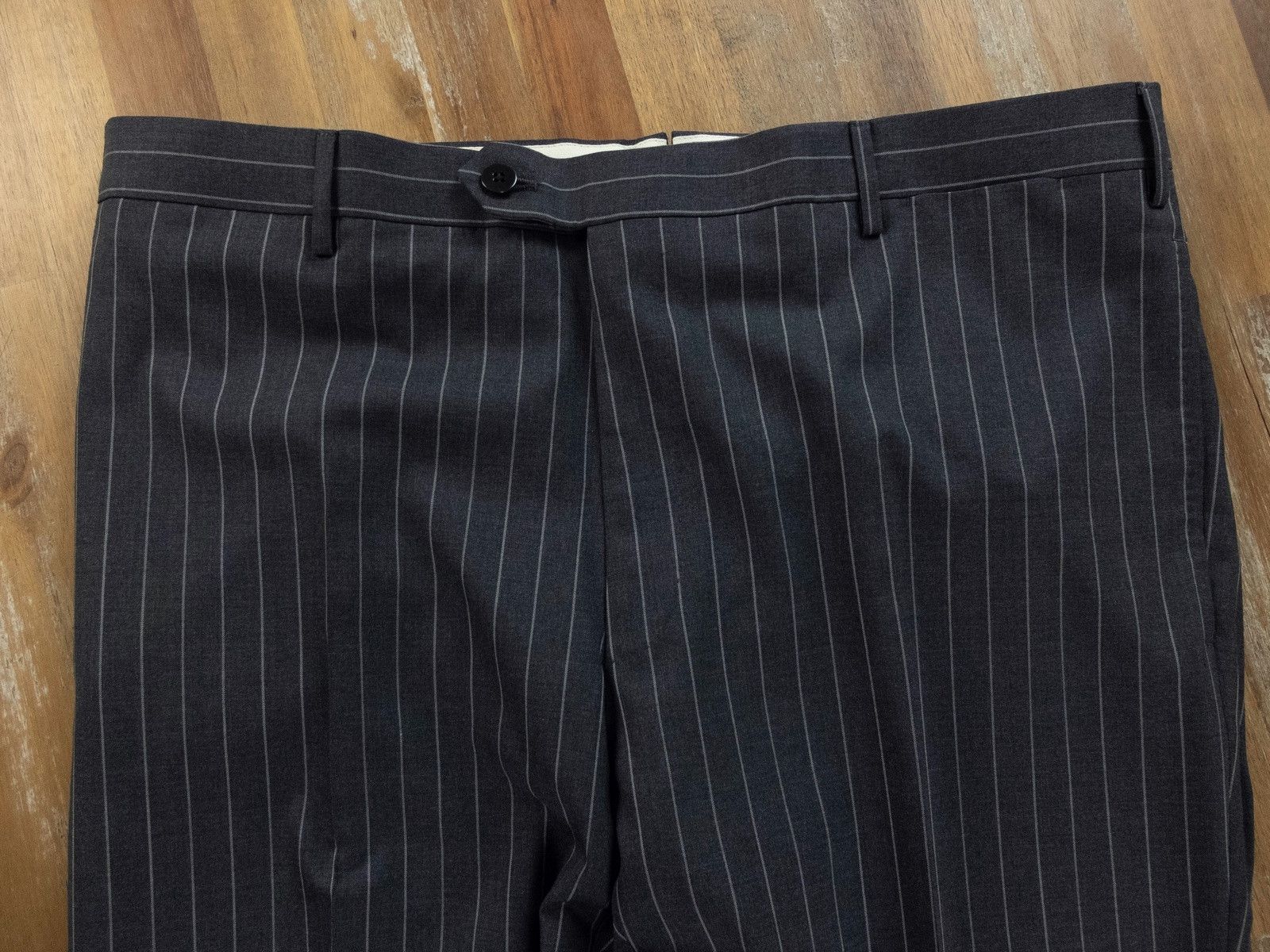 Caruso VAKKO by Caruso dark gray striped wool suit 42 US 52 IT Size 42R - 12 Thumbnail