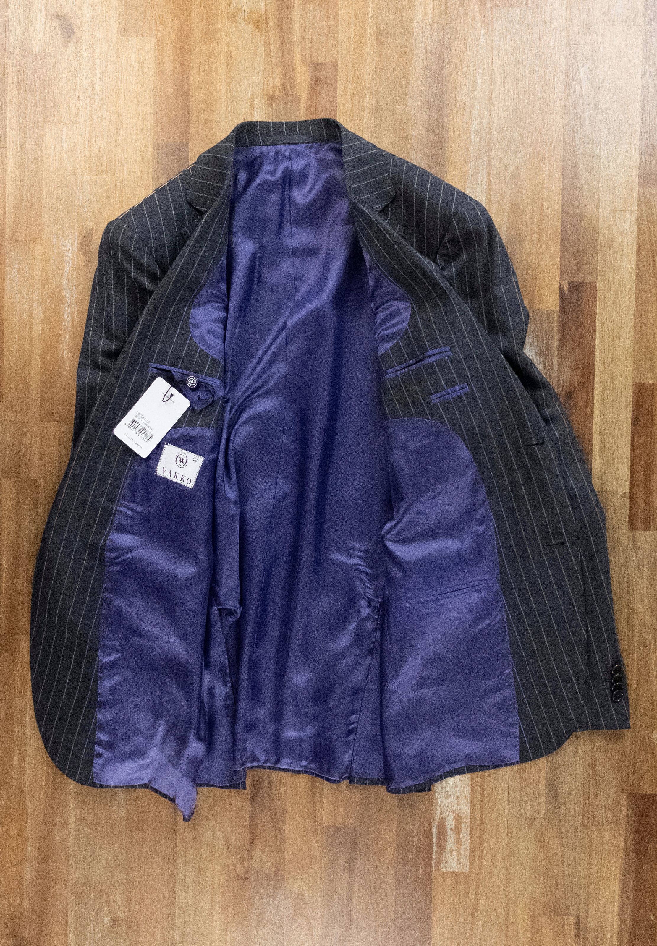 Caruso VAKKO by Caruso dark gray striped wool suit 42 US 52 IT Size 42R - 7 Thumbnail