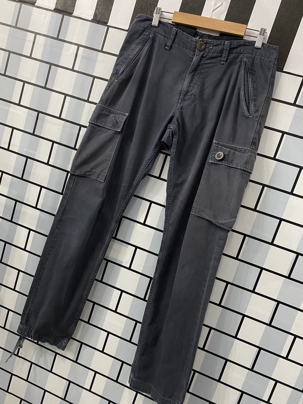 Johnbull × Vintage Vintage Johnbull Cargo Trousers Faded Blue Drawstring Pants Size US 32 / EU 48 - 3 Thumbnail
