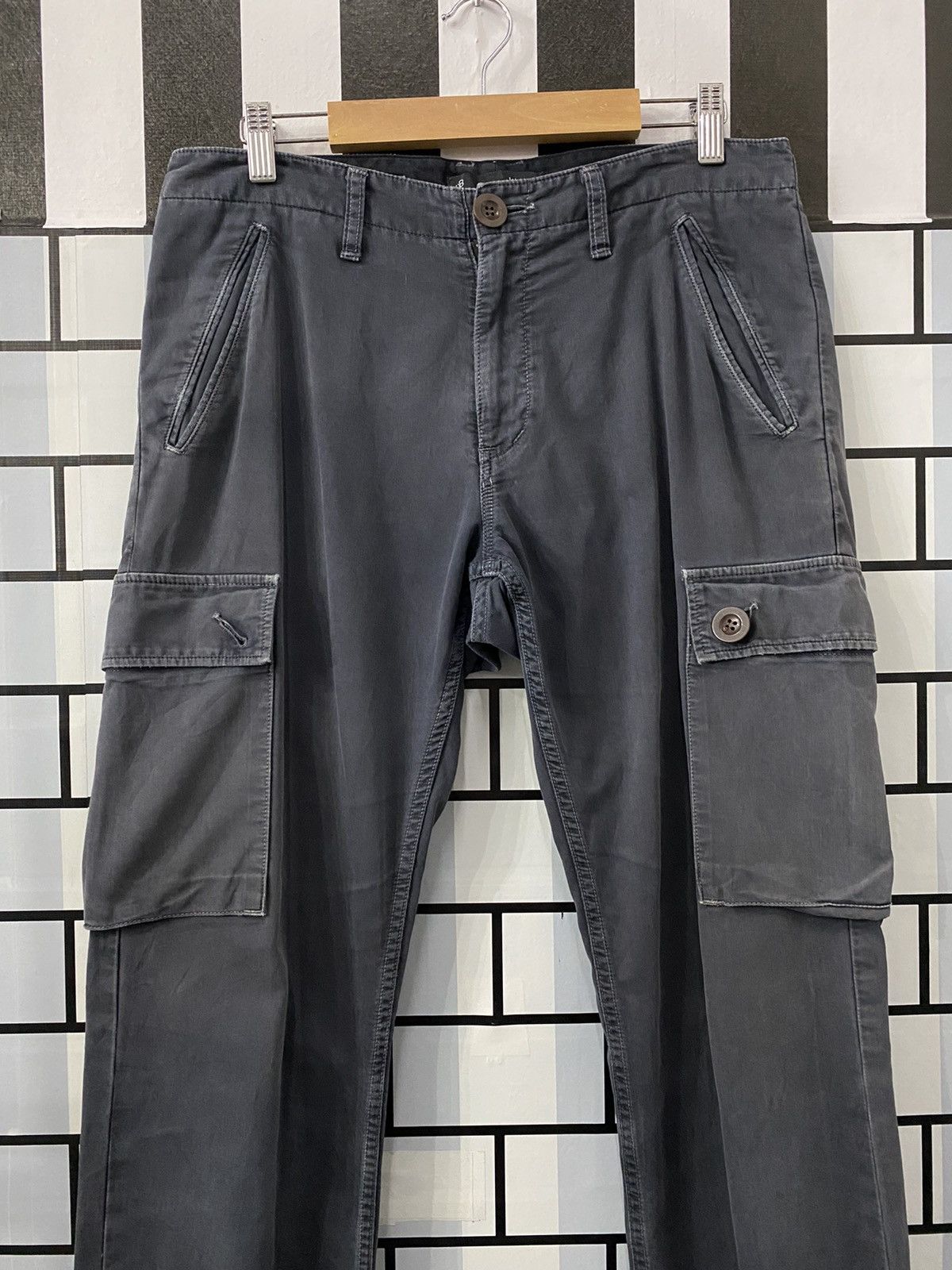 Johnbull × Vintage Vintage Johnbull Cargo Trousers Faded Blue Drawstring Pants Size US 32 / EU 48 - 4 Thumbnail