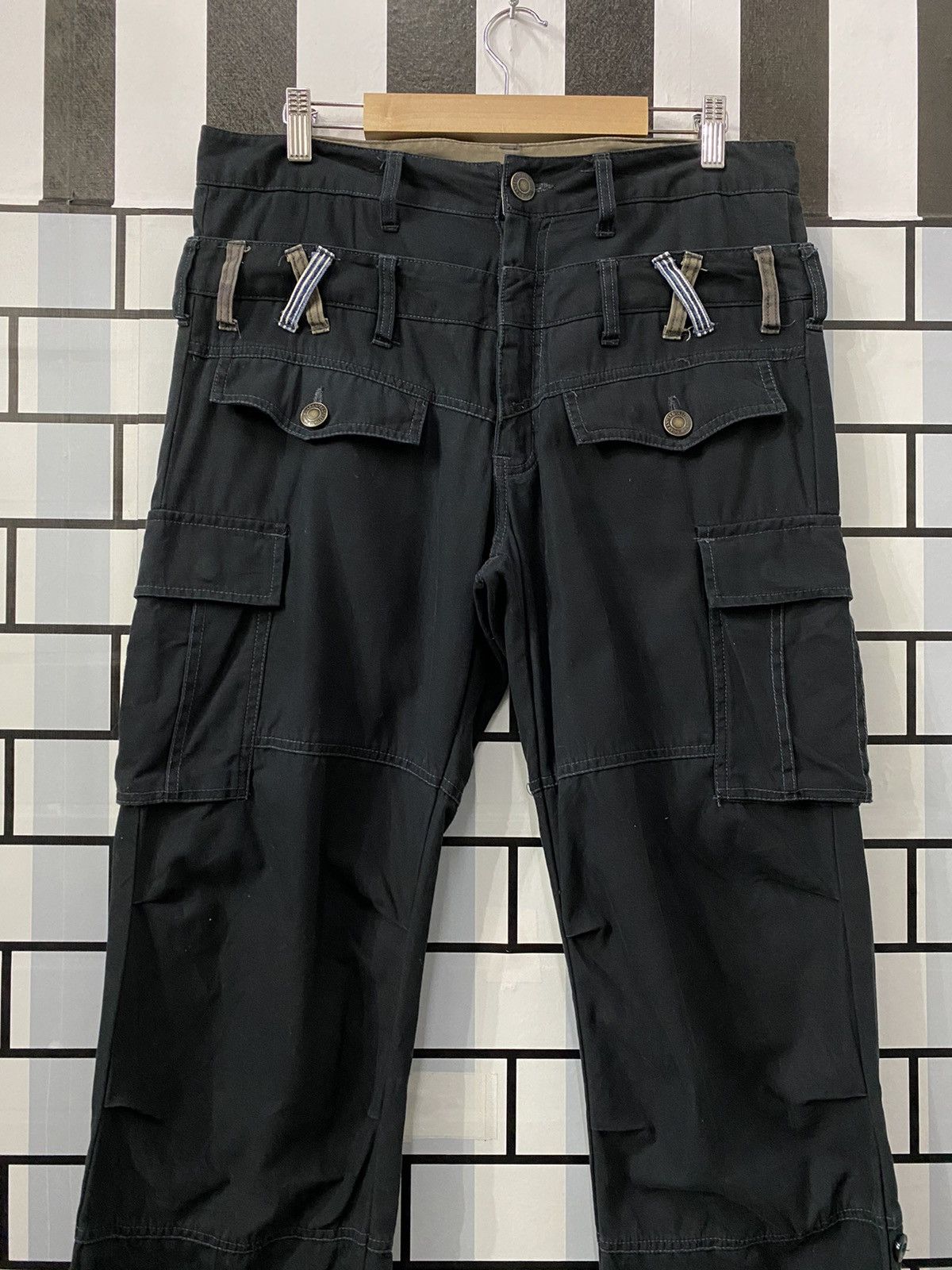 Japanese Brand × Vintage Vintage Japan Brand Double Waist Bush Pocket Cargo Pants Size US 32 / EU 48 - 3 Thumbnail