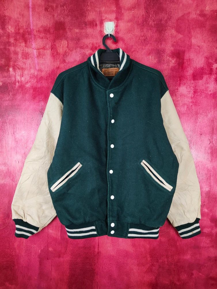 Vintage DL Old College Boy Green/Brown varsity mohair #5186 Size US L / EU 52-54 / 3 - 15 Thumbnail