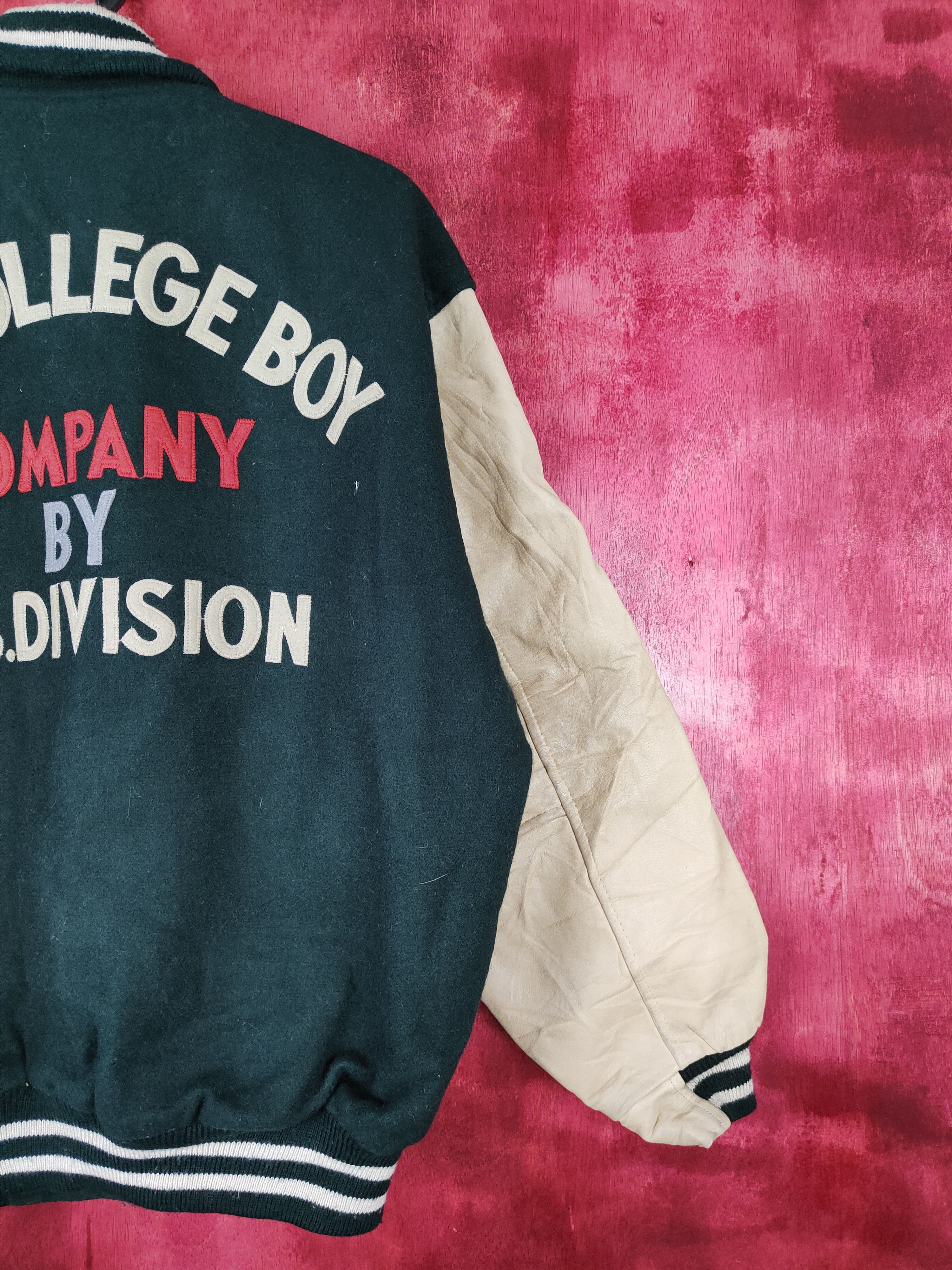 Vintage DL Old College Boy Green/Brown varsity mohair #5186 Size US L / EU 52-54 / 3 - 4 Thumbnail