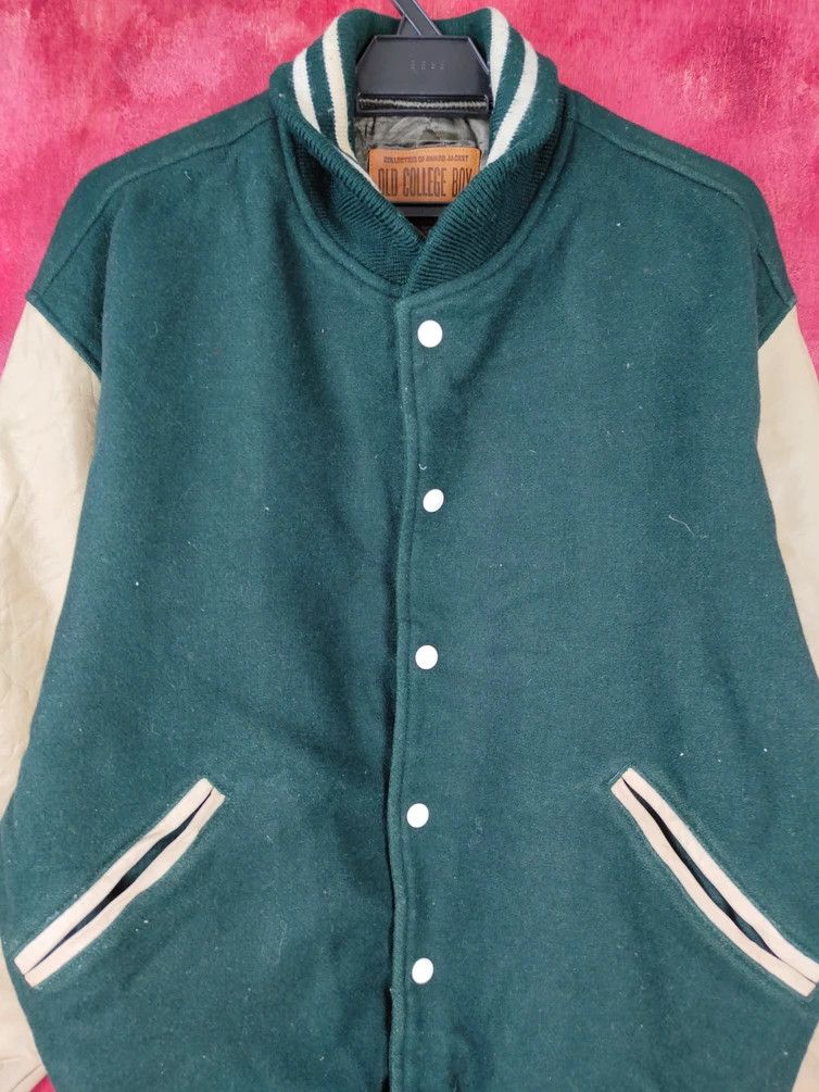 Vintage DL Old College Boy Green/Brown varsity mohair #5186 Size US L / EU 52-54 / 3 - 14 Thumbnail