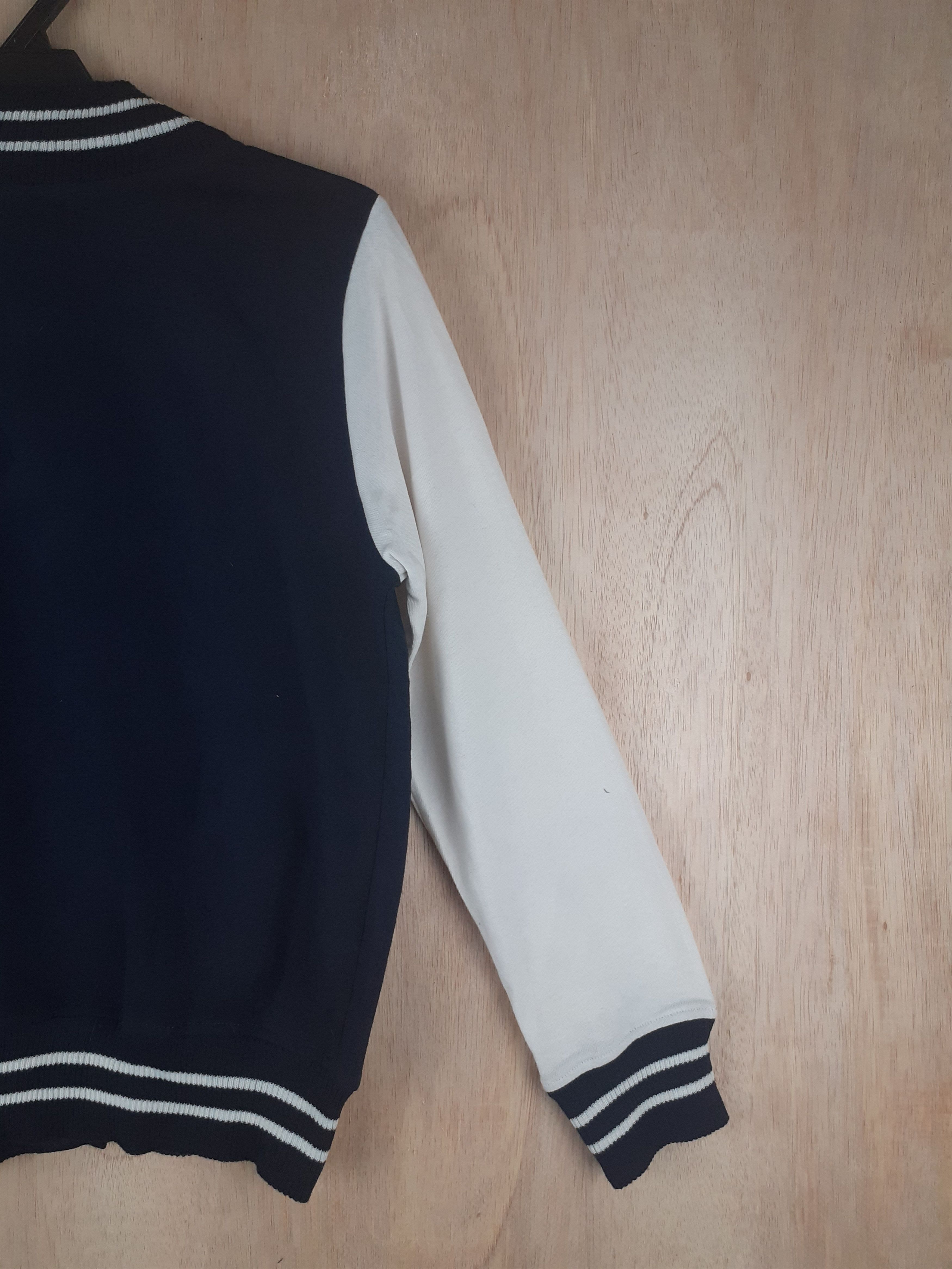 Japanese Brand Shiny Ripple blue/white sweaters varsity #2798 Size M / US 6-8 / IT 42-44 - 12 Thumbnail