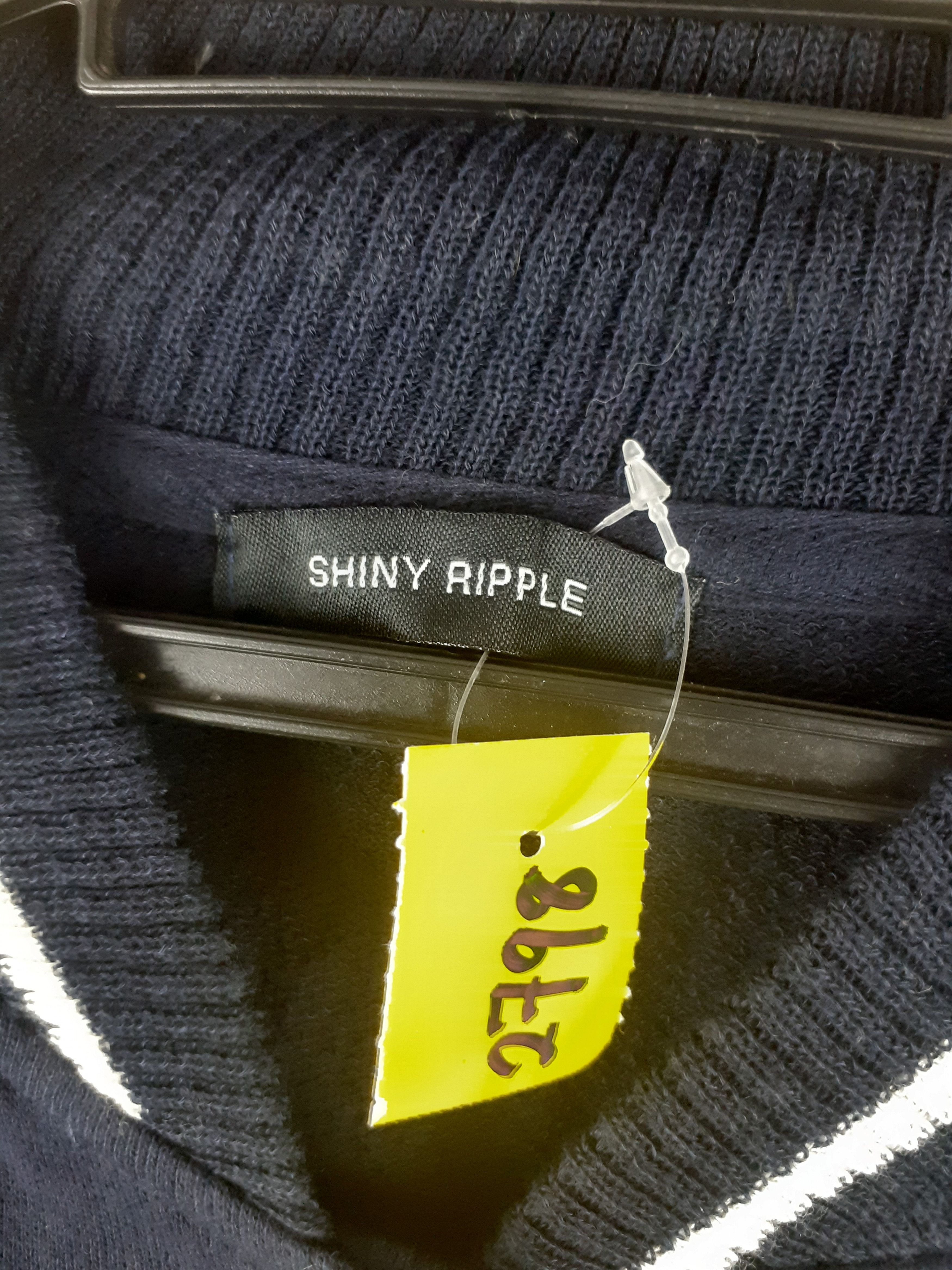 Japanese Brand Shiny Ripple blue/white sweaters varsity #2798 Size M / US 6-8 / IT 42-44 - 8 Thumbnail