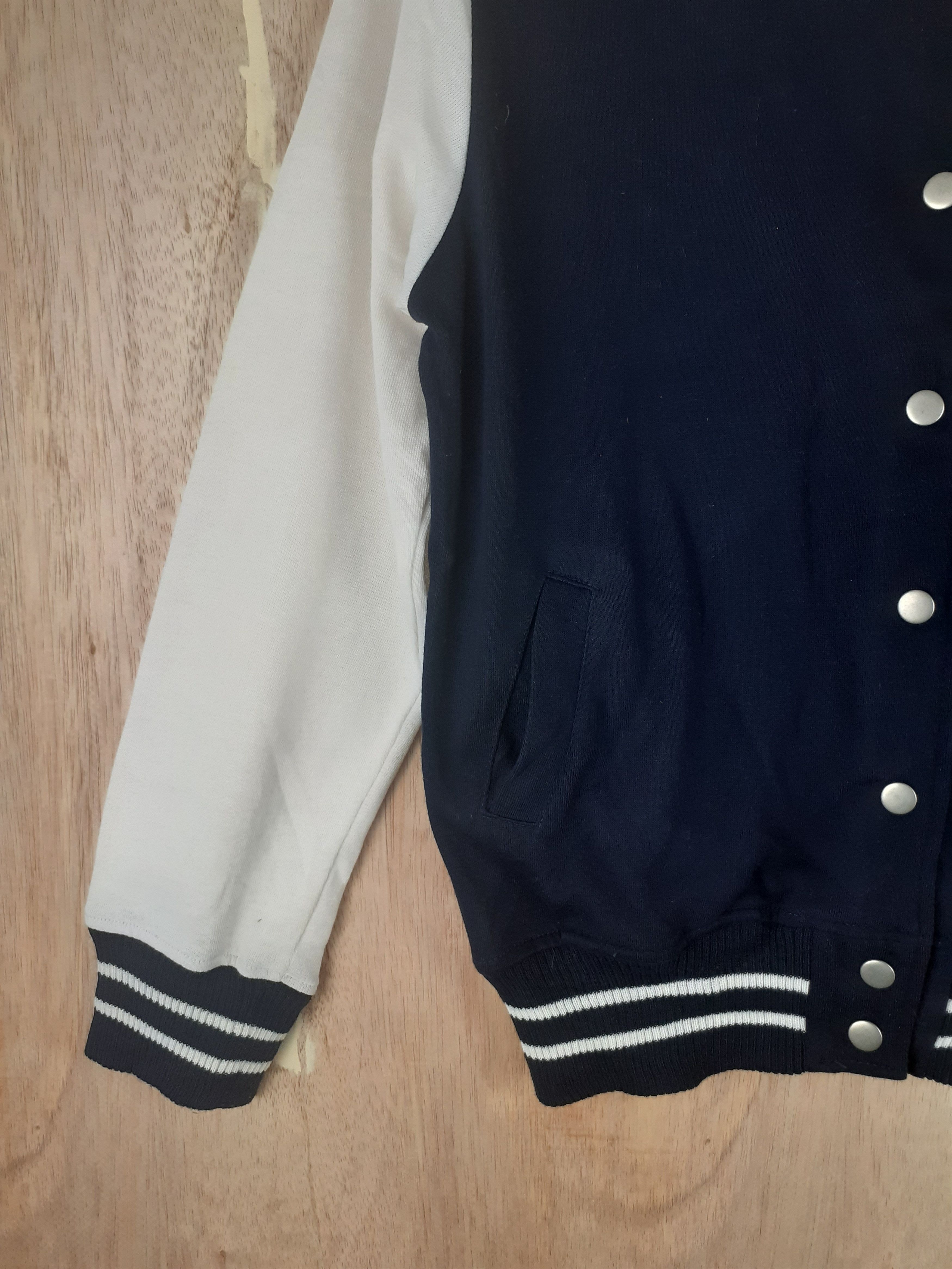 Japanese Brand Shiny Ripple blue/white sweaters varsity #2798 Size M / US 6-8 / IT 42-44 - 4 Thumbnail