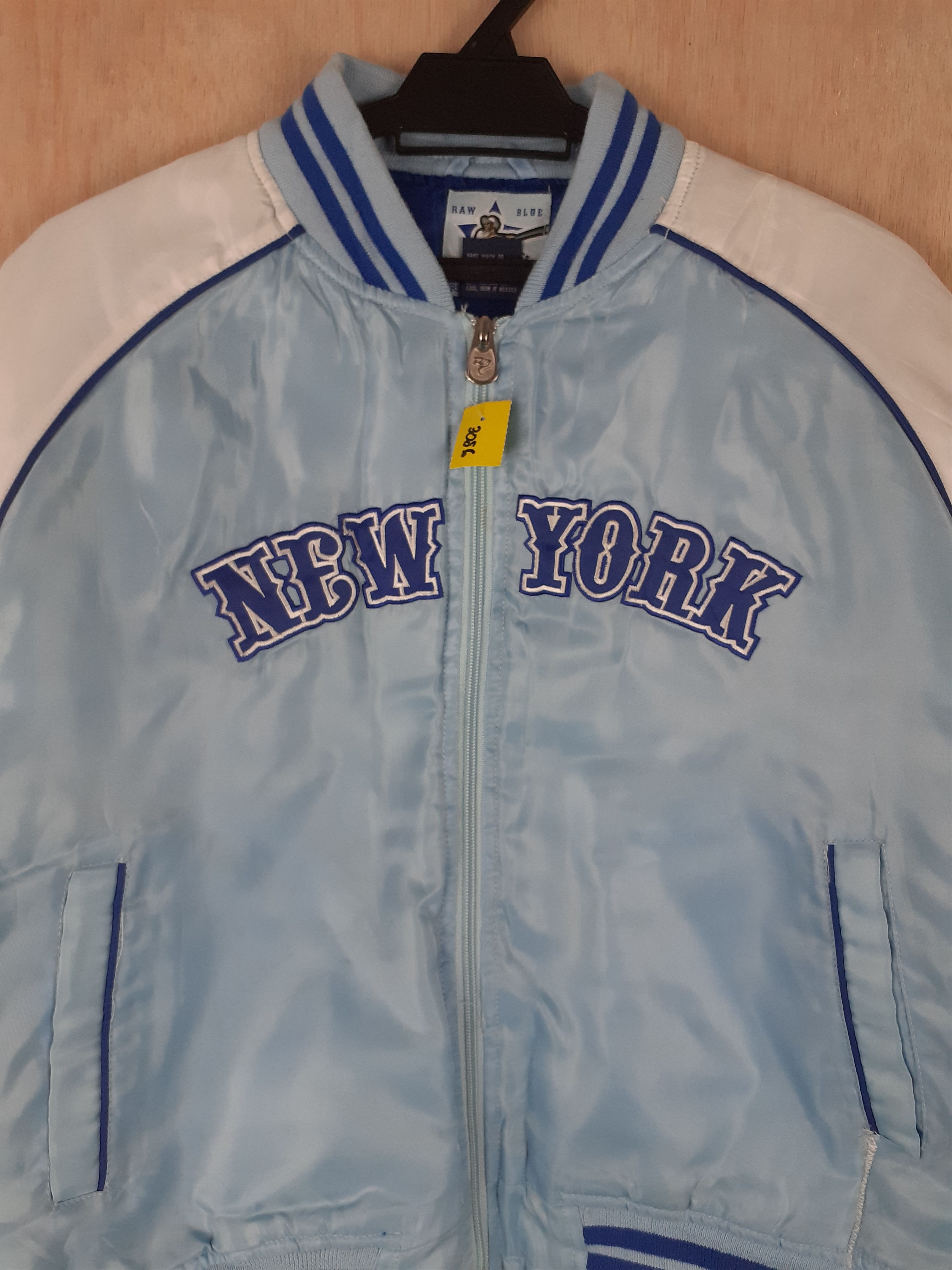 Vintage Raw Blue Classic new york baby blue varsity jacket #3086 Size US M / EU 48-50 / 2 - 2 Thumbnail