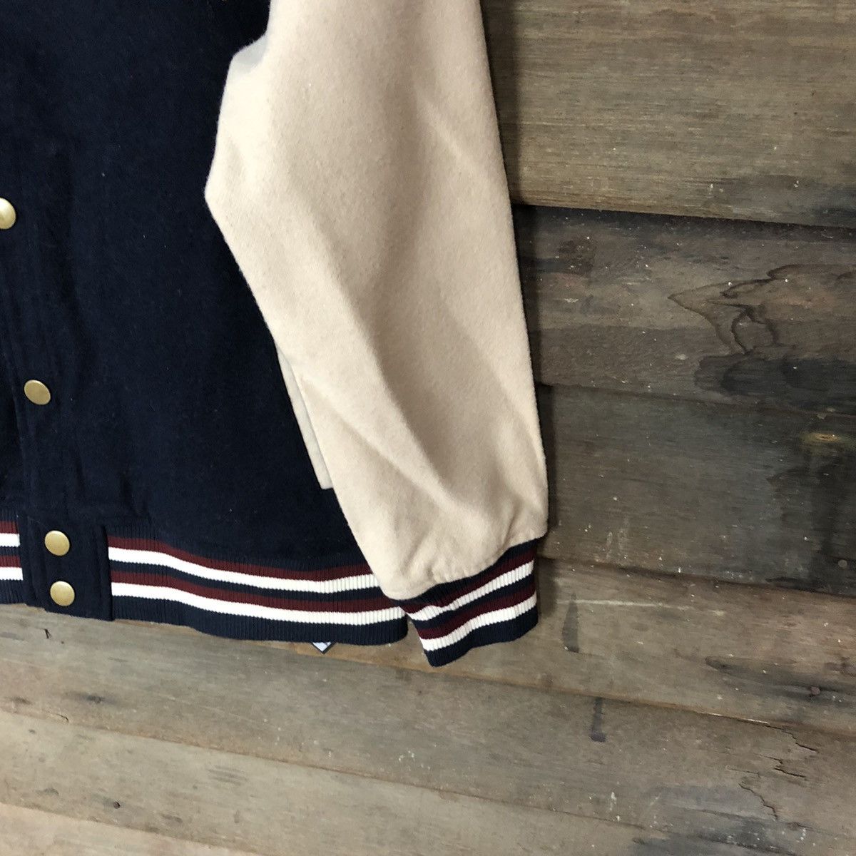 Japanese Brand Emogo Dark Blue Varsity Jacket #4714 Size M / US 6-8 / IT 42-44 - 5 Thumbnail