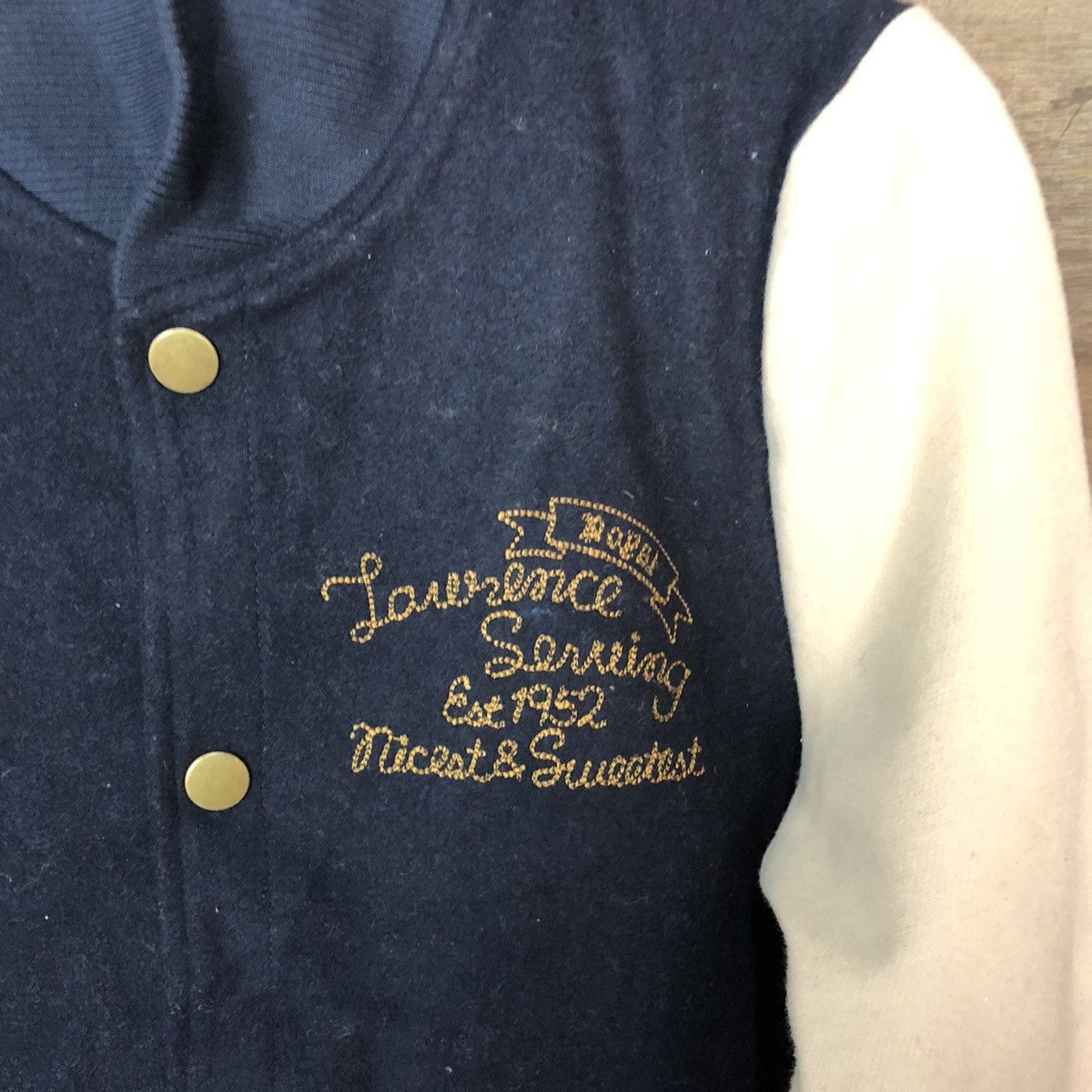 Japanese Brand Emogo Dark Blue Varsity Jacket #4714 Size M / US 6-8 / IT 42-44 - 6 Thumbnail