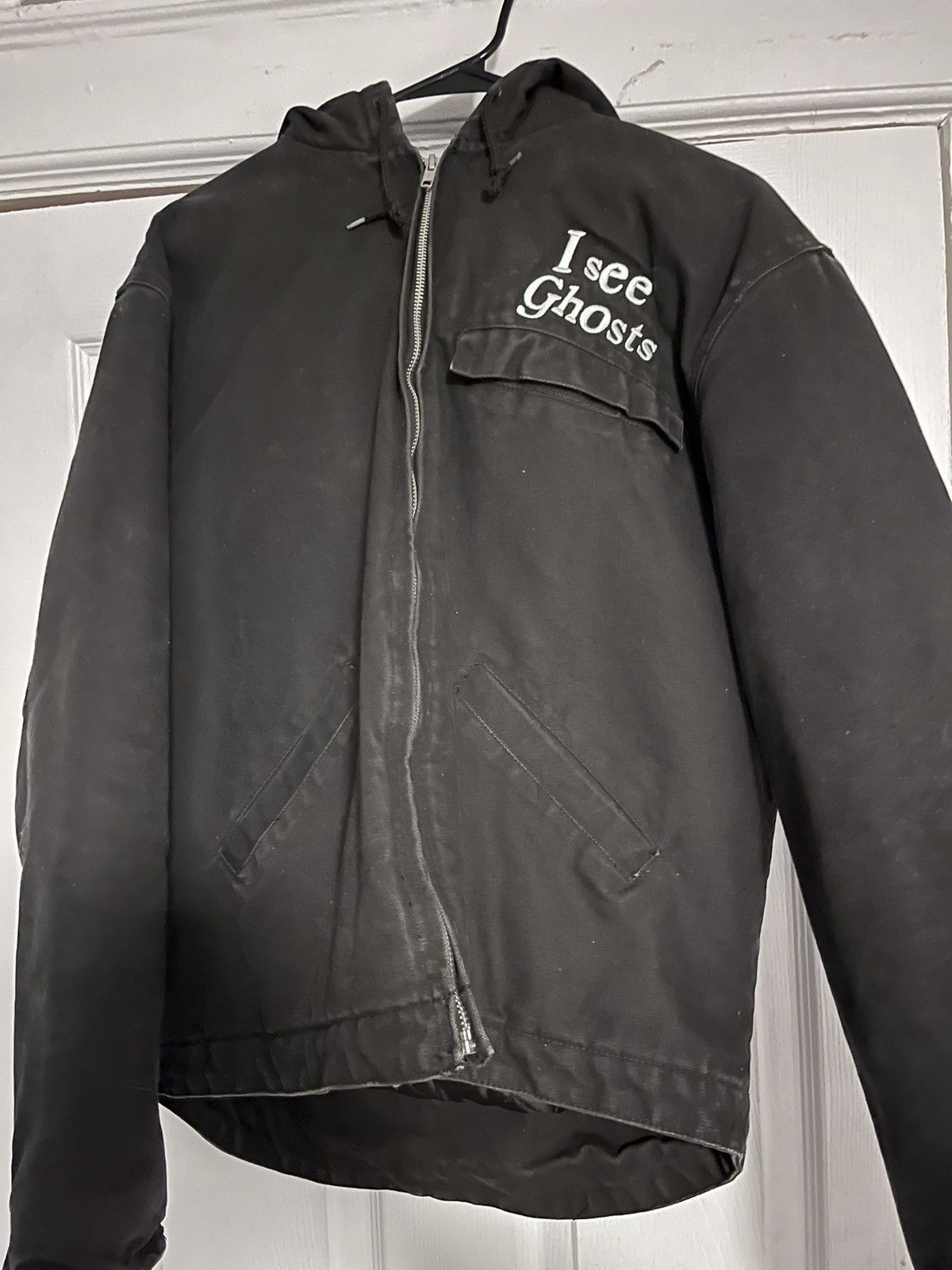 image of Cactus Plant Flea Market x Kids See Ghosts 2018 Kids See Ghosts Camp Flog Gnaw Work Jacket in Black