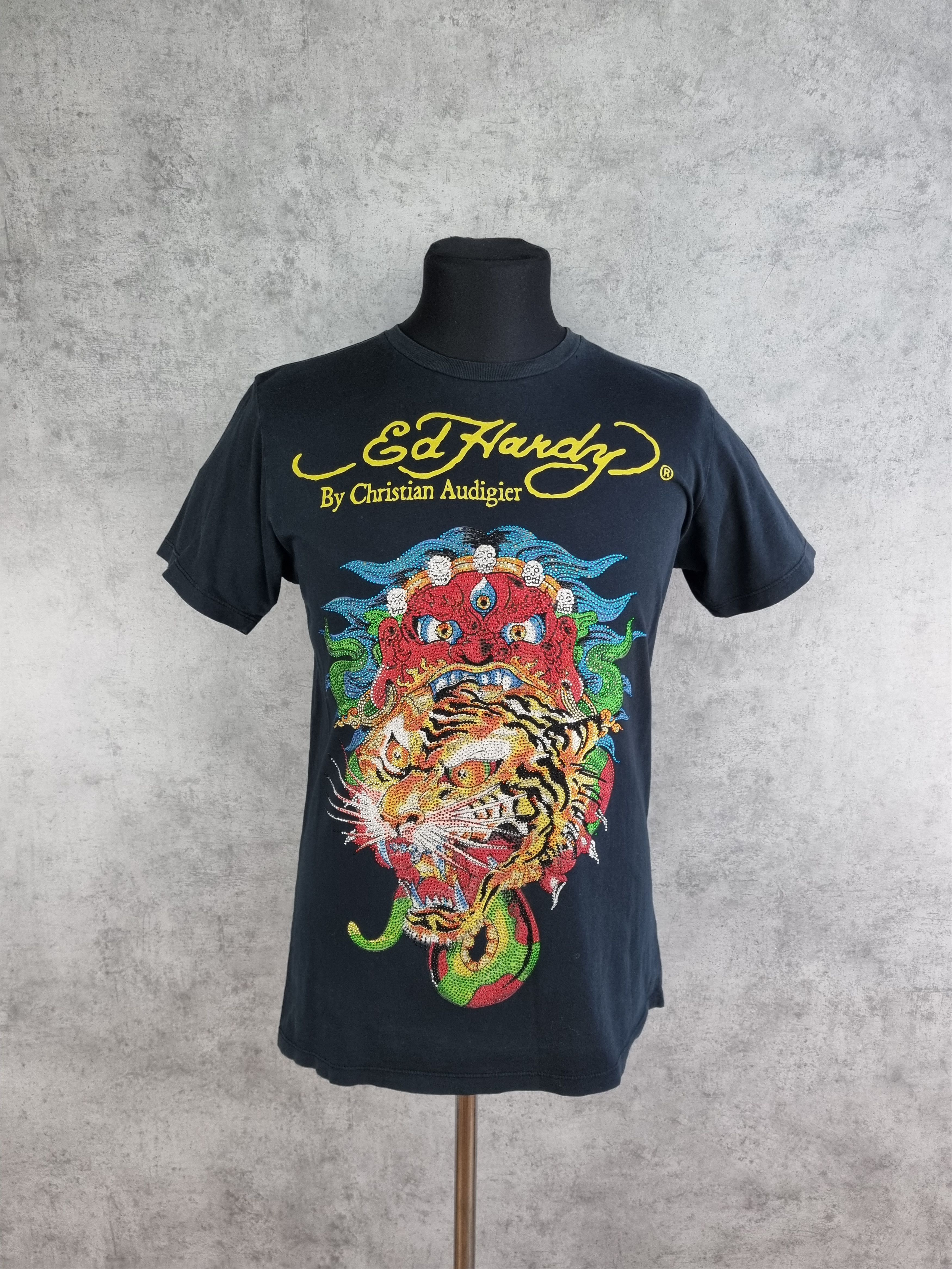 Christian Audigier × Ed Hardy 90s Rare Ed Hardy Buddhism Tiger Nepal Theme Size US M / EU 48-50 / 2 - 1 Thumbnail