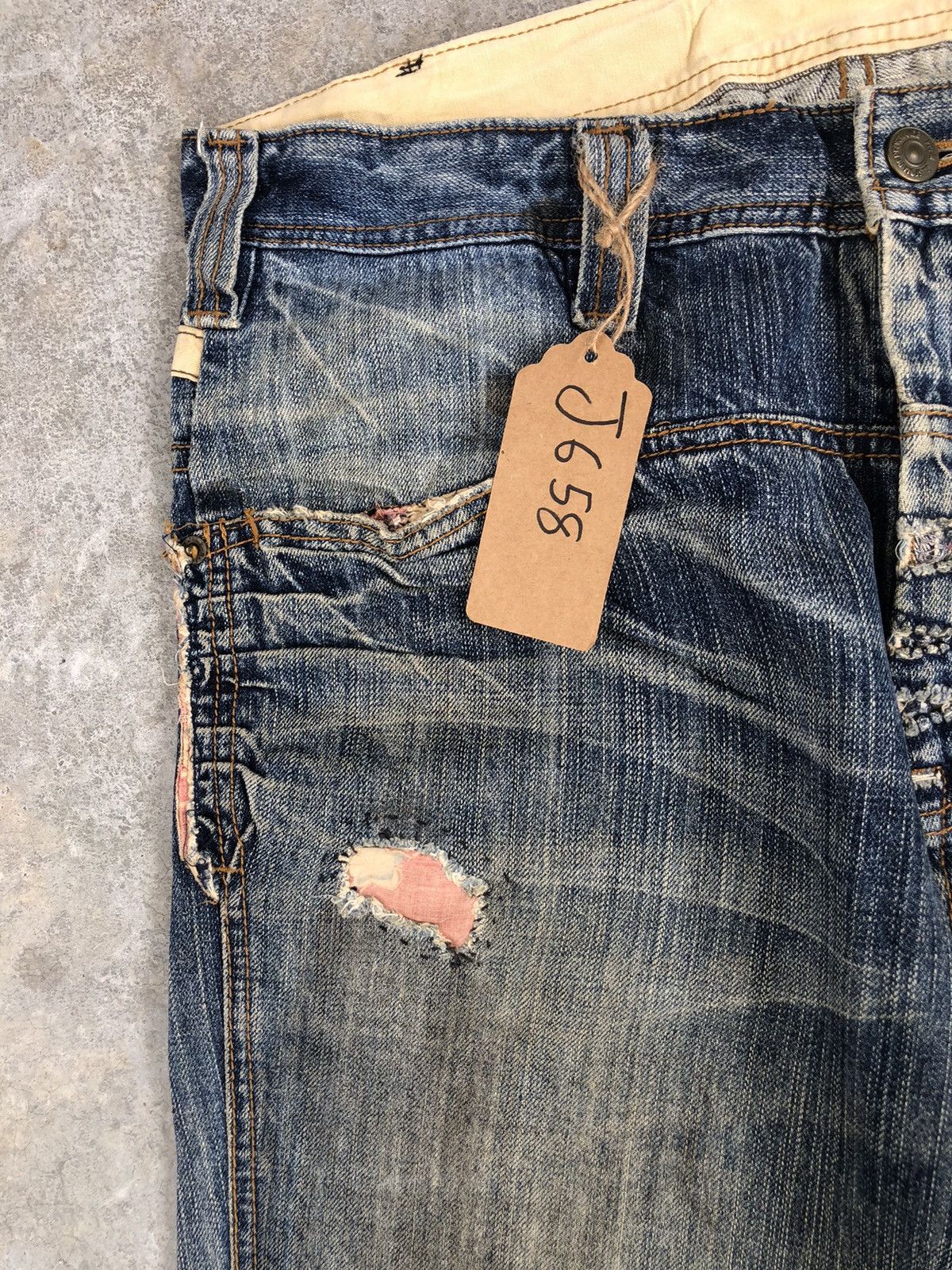 PPFM PPFM Distressed Jeans Size US 33 - 6 Thumbnail