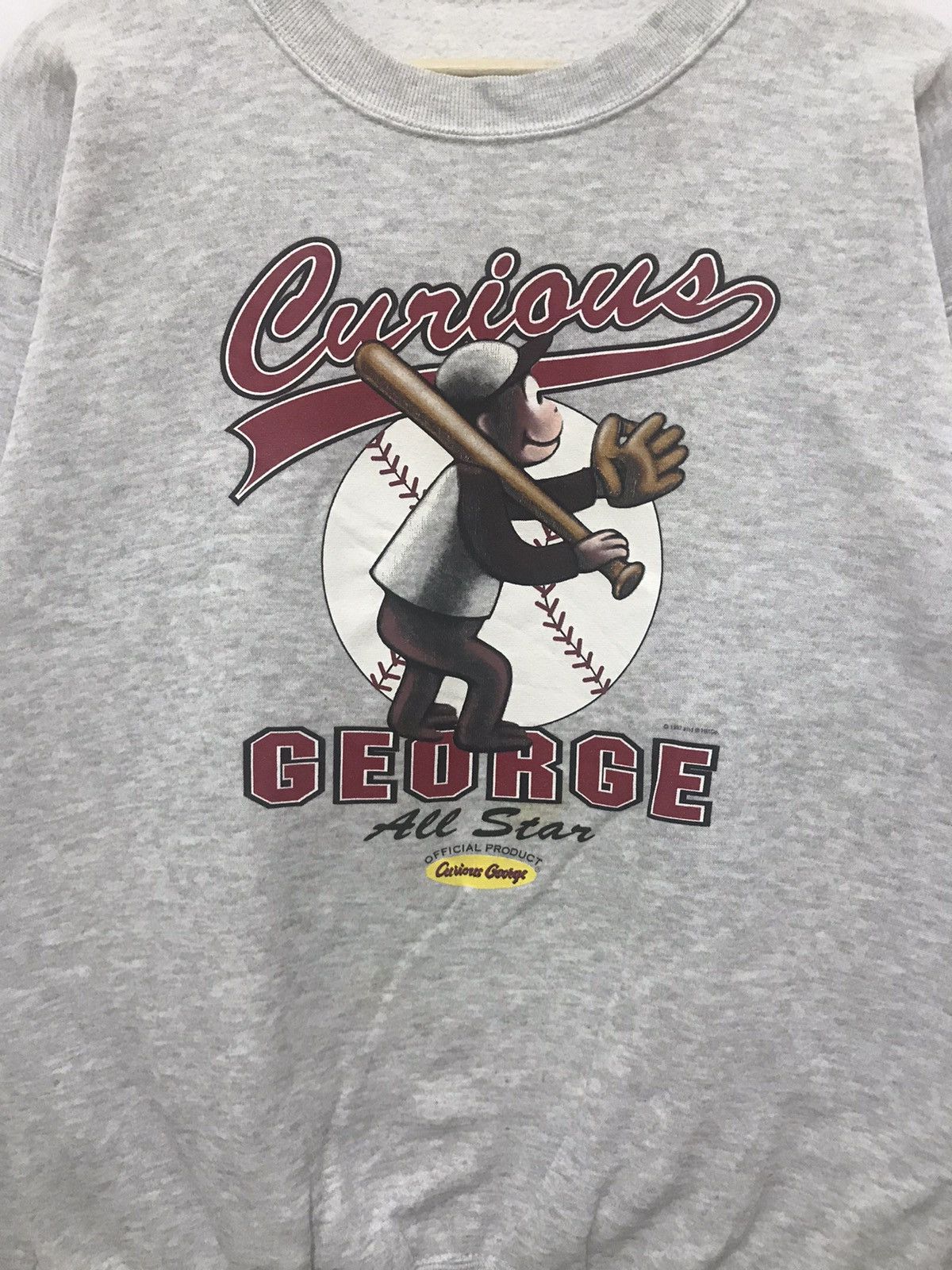 Japanese Brand × Vintage Vintage Curious George Monkey Baseball Sweatshirt Size US M / EU 48-50 / 2 - 3 Thumbnail