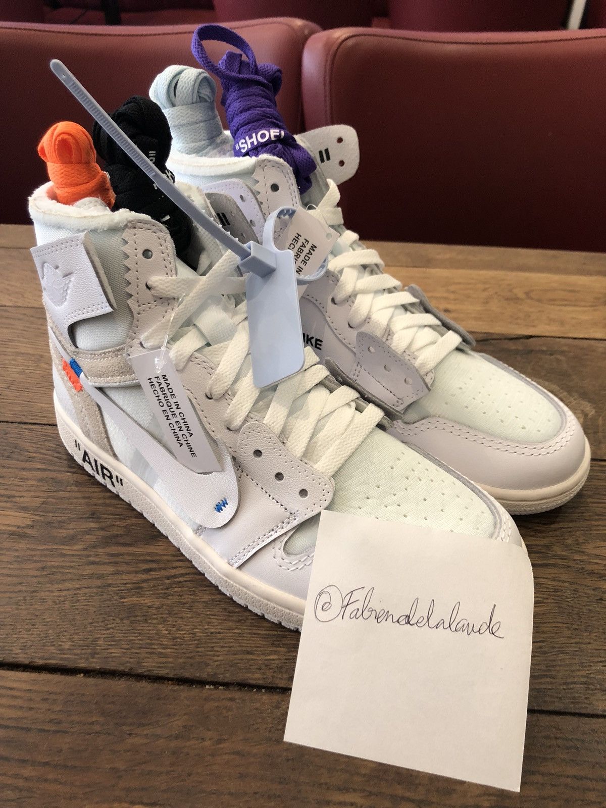 OFF WHITE x AIR JORDAN 1 ‘WHITE’ NRG AQ0818 100 SIZE 9 100% AUTHENTIC -  PREOWNED