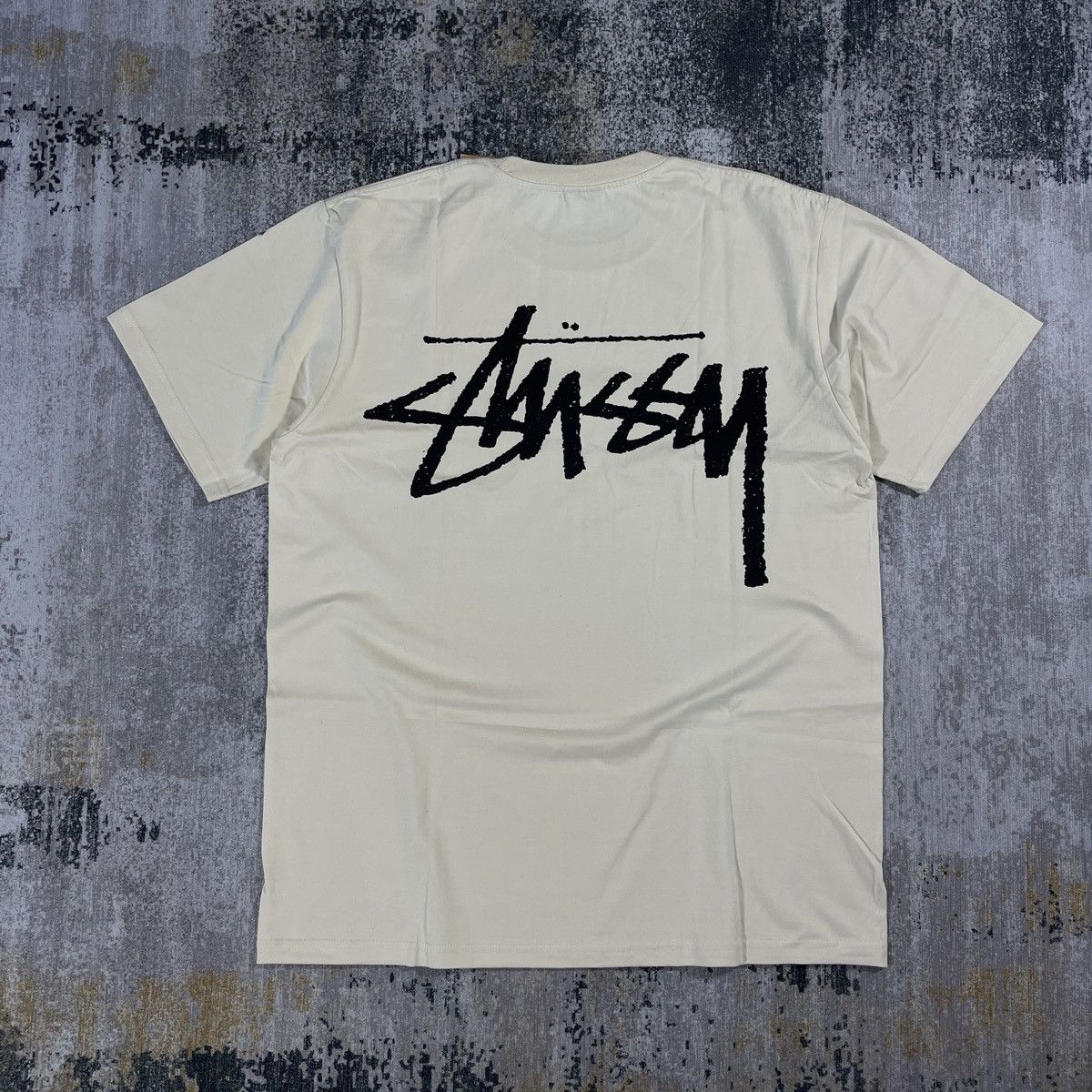 image of Stussy " Big Stock " Tee Putty - M, Men's (Size Medium)