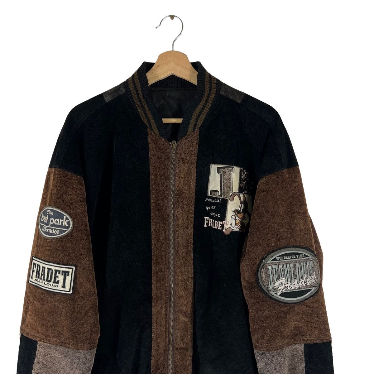 Japanese Brand VINTAGE VARSITY JACKET JEAN LOUIS PRADET SOFT LEATHER Size US L / EU 52-54 / 3 - 6 Thumbnail