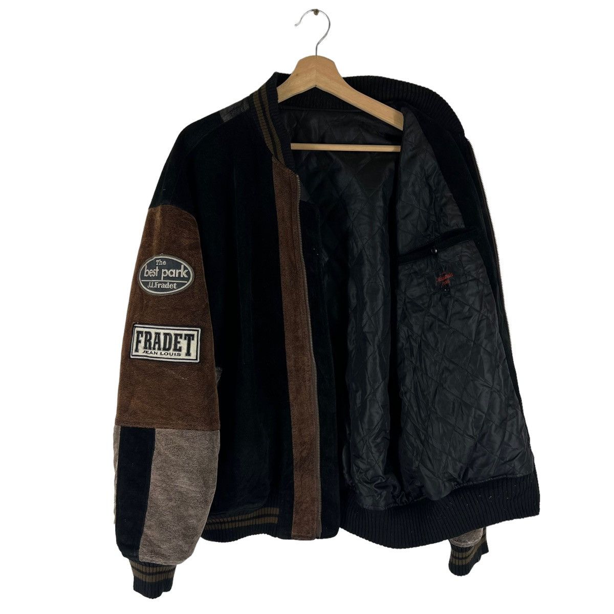 Japanese Brand VINTAGE VARSITY JACKET JEAN LOUIS PRADET SOFT LEATHER Size US L / EU 52-54 / 3 - 9 Thumbnail