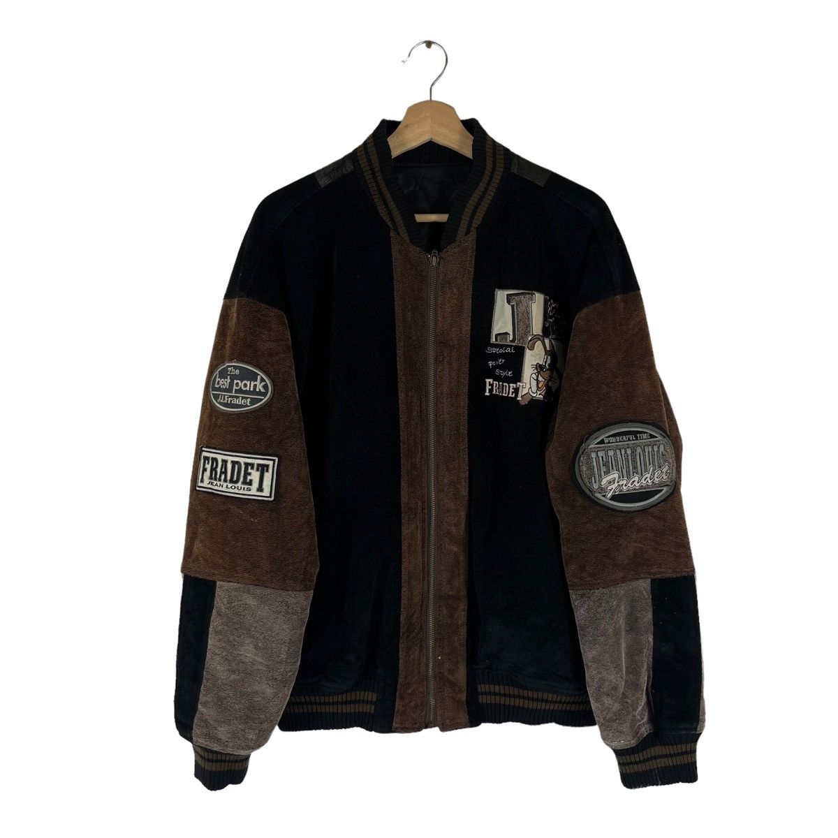 Japanese Brand VINTAGE VARSITY JACKET JEAN LOUIS PRADET SOFT LEATHER Size US L / EU 52-54 / 3 - 3 Thumbnail