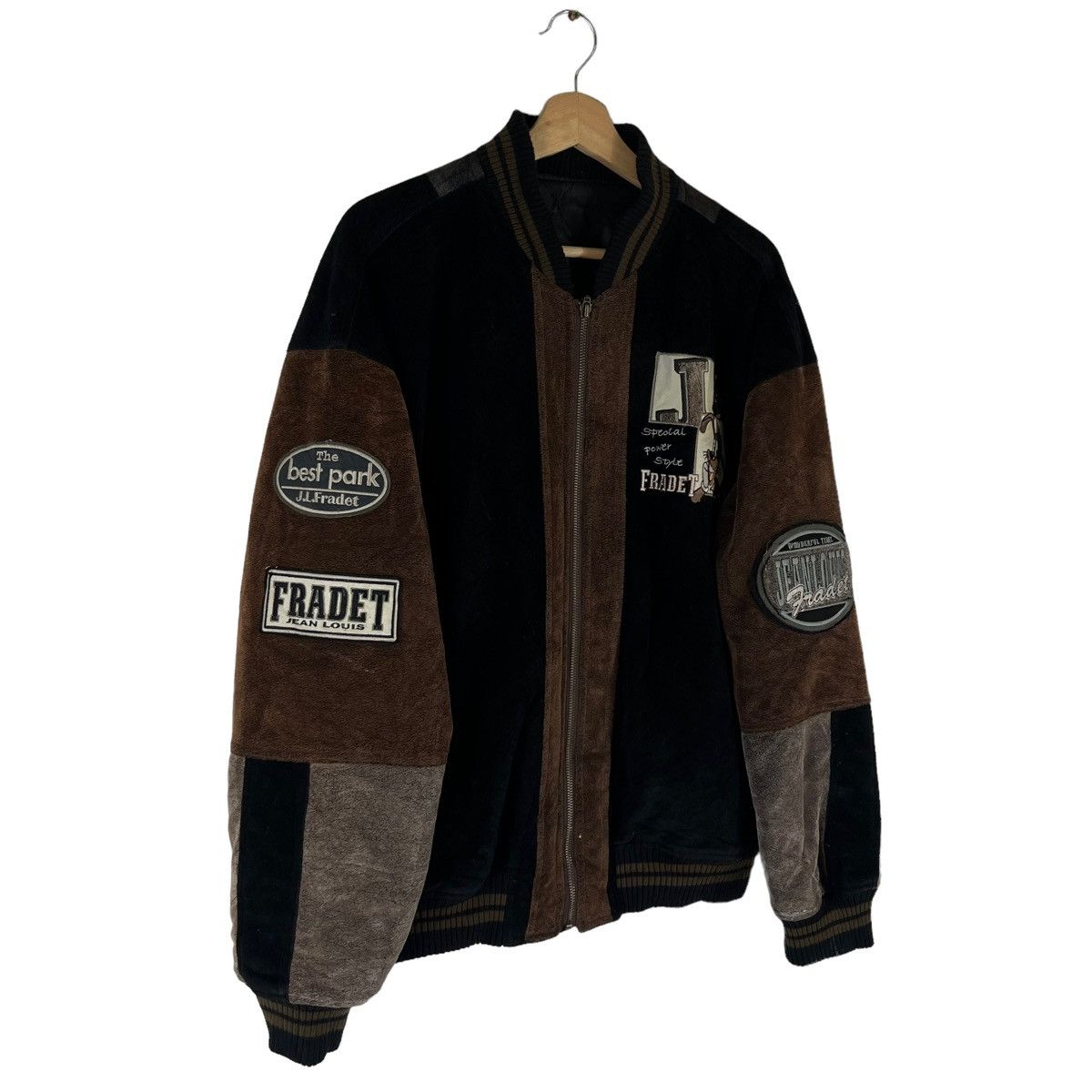 Japanese Brand VINTAGE VARSITY JACKET JEAN LOUIS PRADET SOFT LEATHER Size US L / EU 52-54 / 3 - 2 Thumbnail