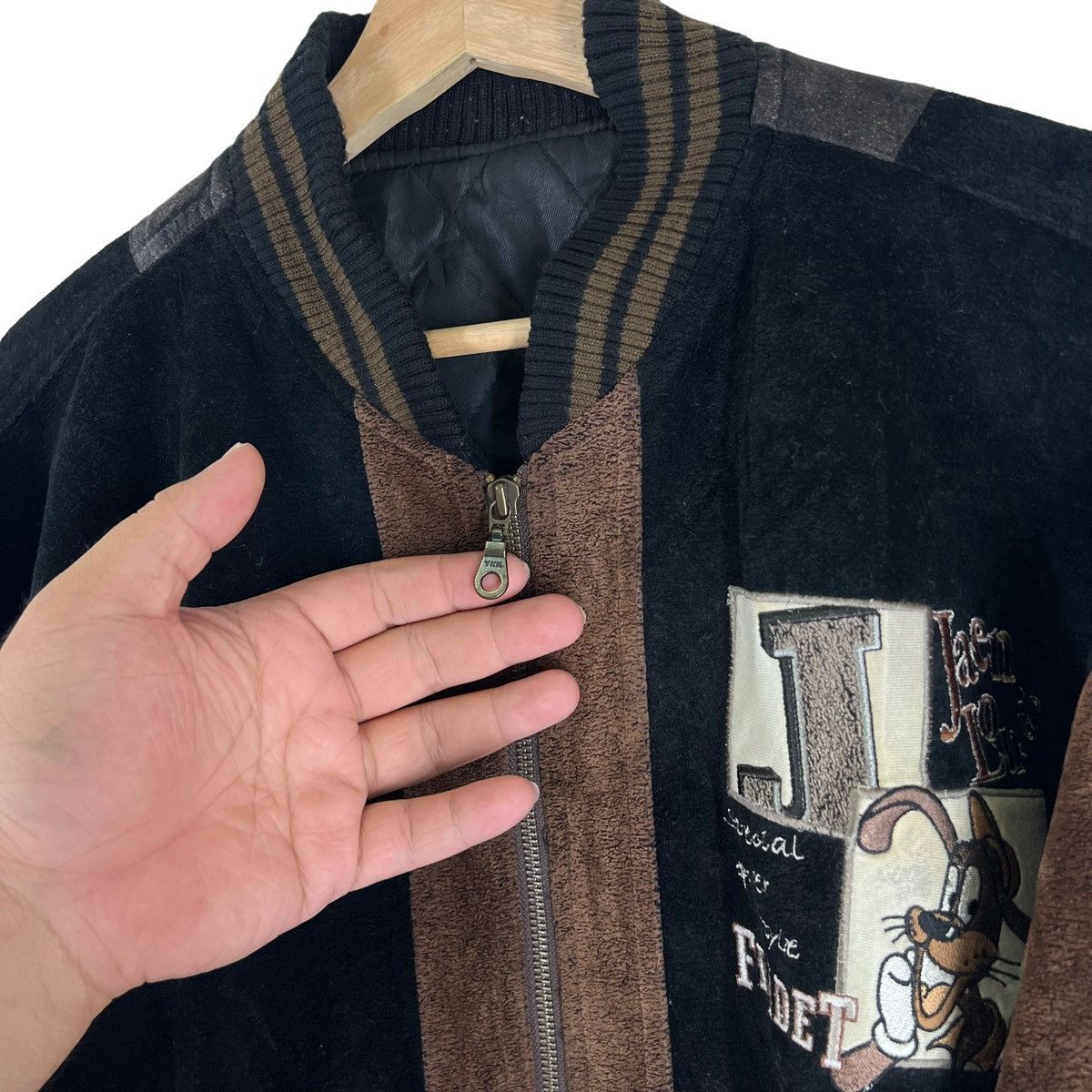 Japanese Brand VINTAGE VARSITY JACKET JEAN LOUIS PRADET SOFT LEATHER Size US L / EU 52-54 / 3 - 10 Thumbnail